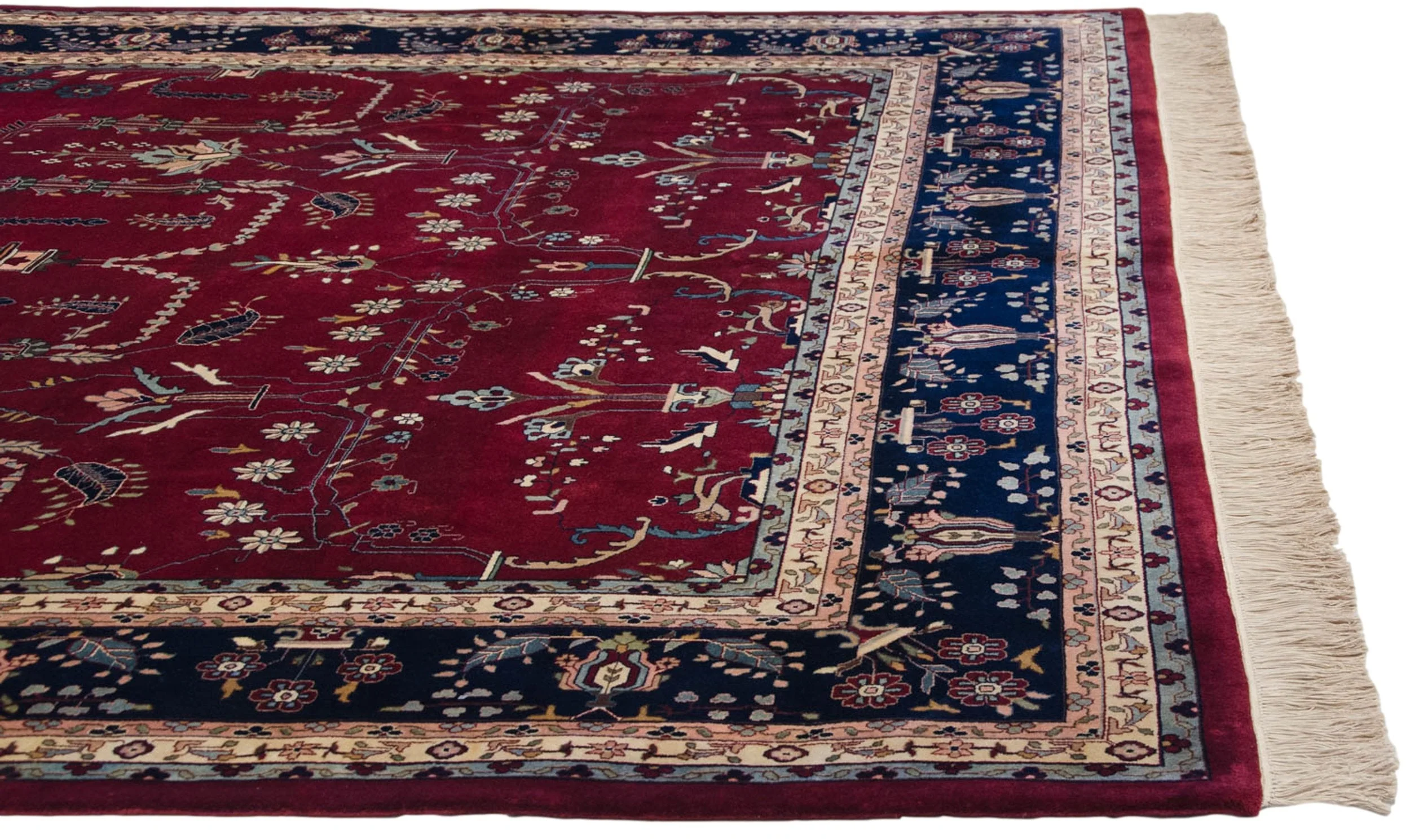 9.5x14 Fine Indian Mohajeran Sarouk Design Carpet - Image 8