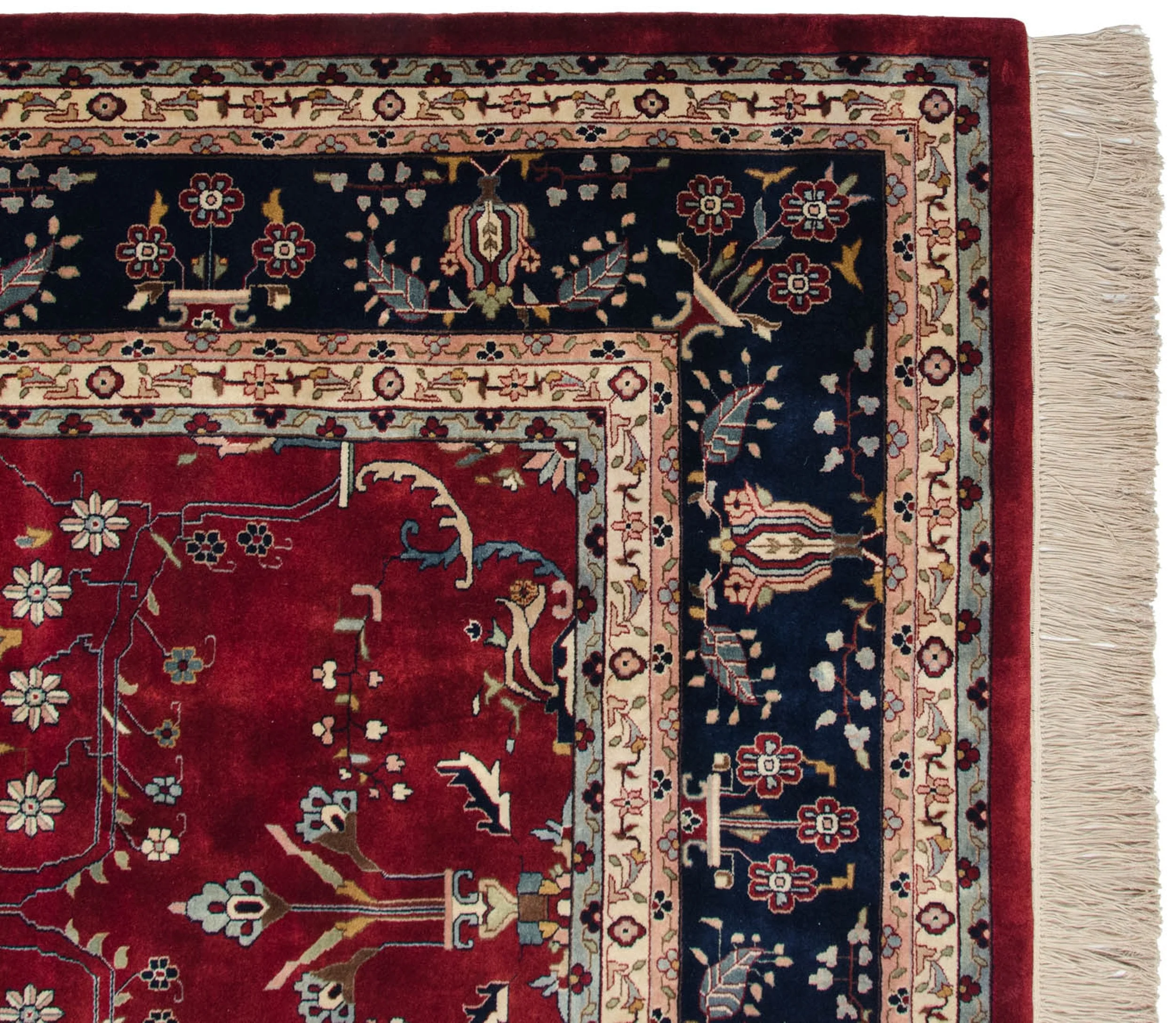 9.5x14 Fine Indian Mohajeran Sarouk Design Carpet - Image 9