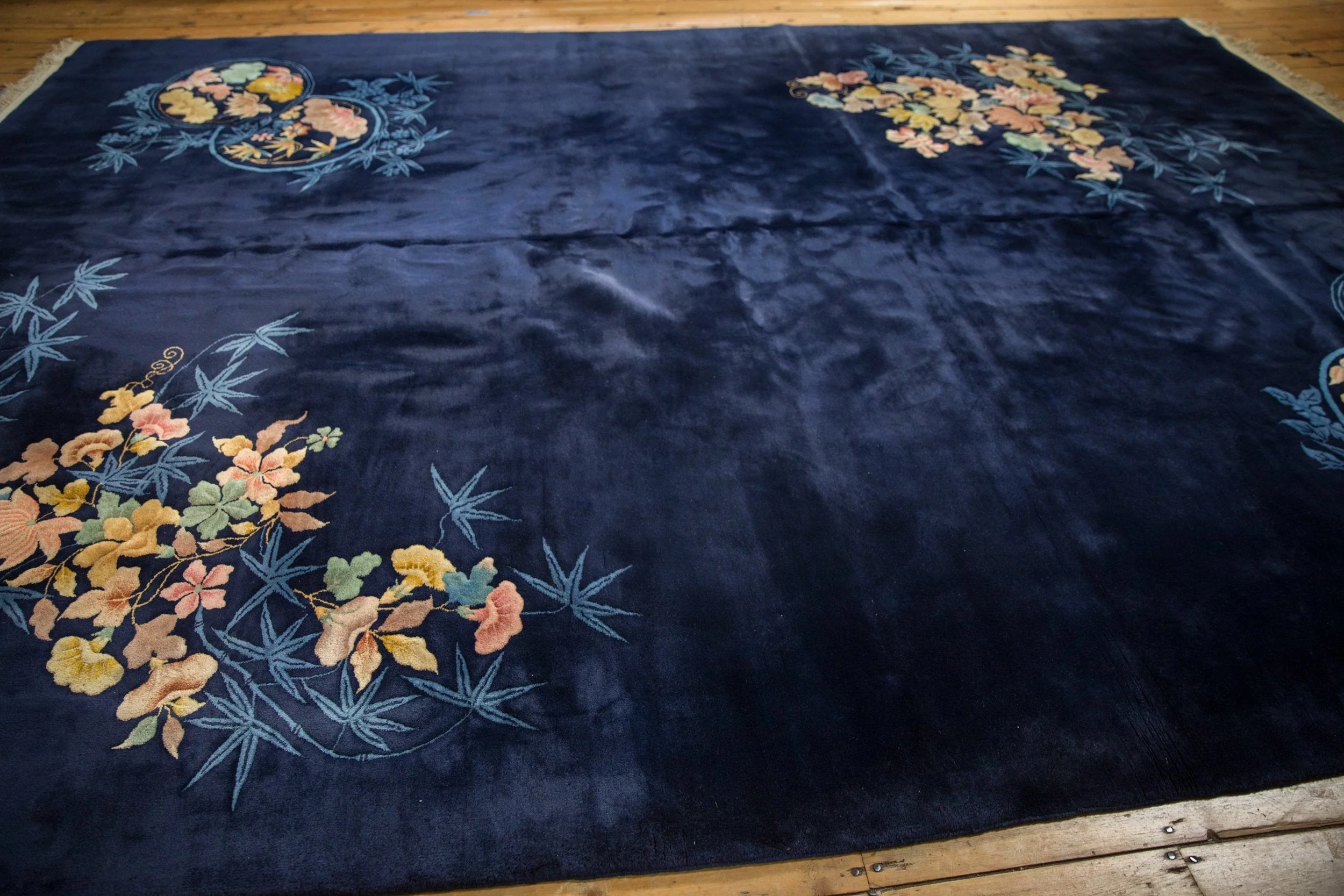 9.5x14 Vintage Nichols Art Deco Carpet - Image 10