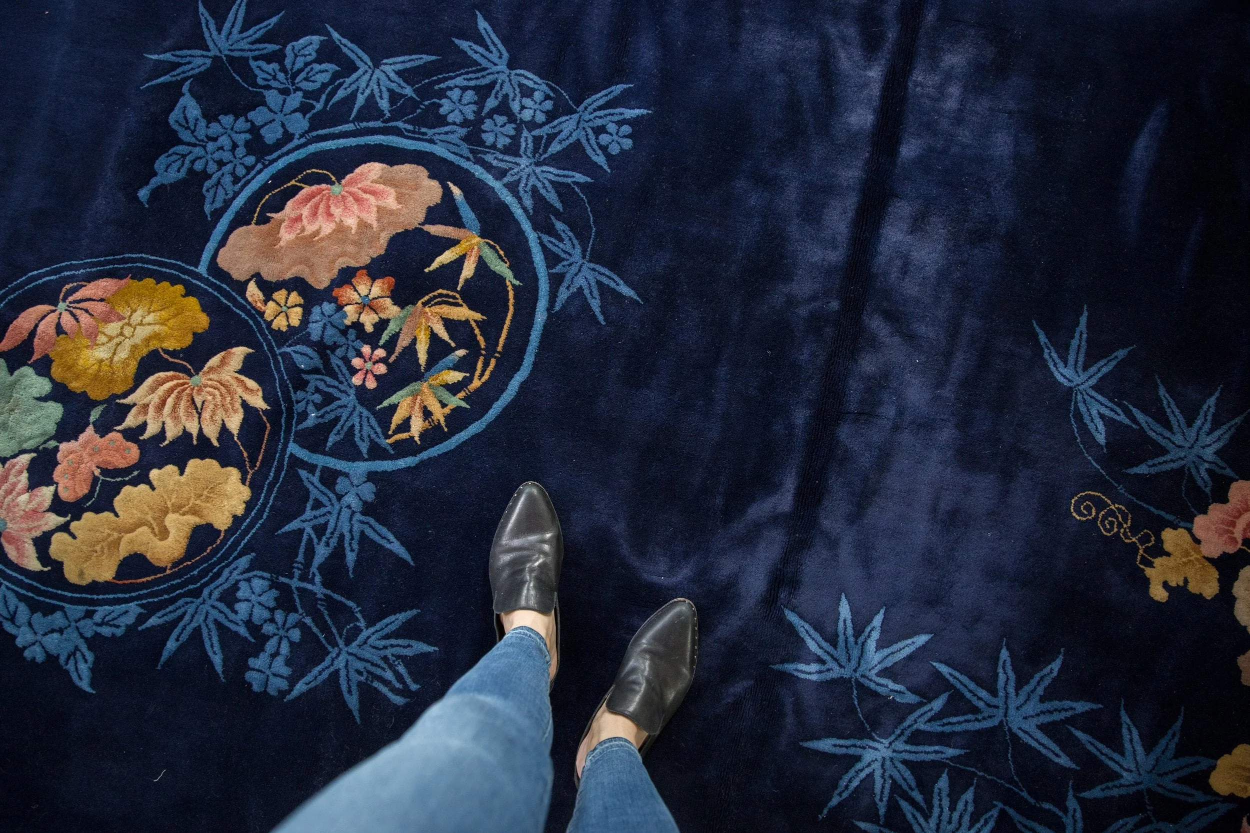 9.5x14 Vintage Nichols Art Deco Carpet - Image 2