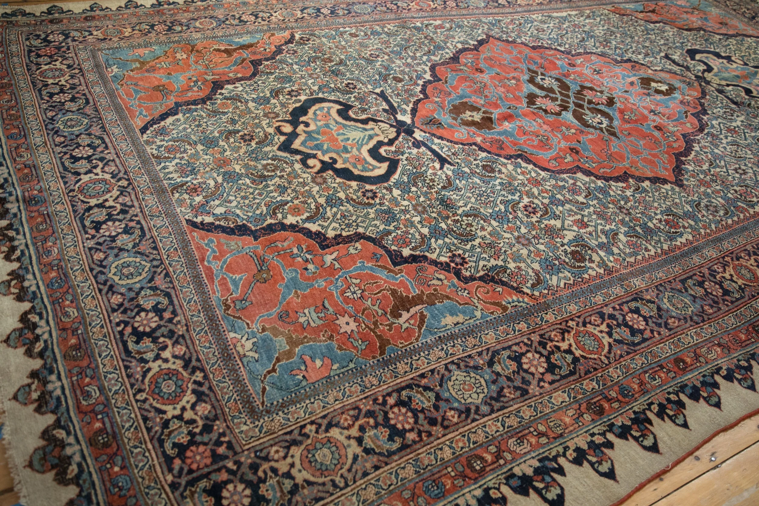 9.5x15 Antique Halvaie Bijar Carpet - Image 12
