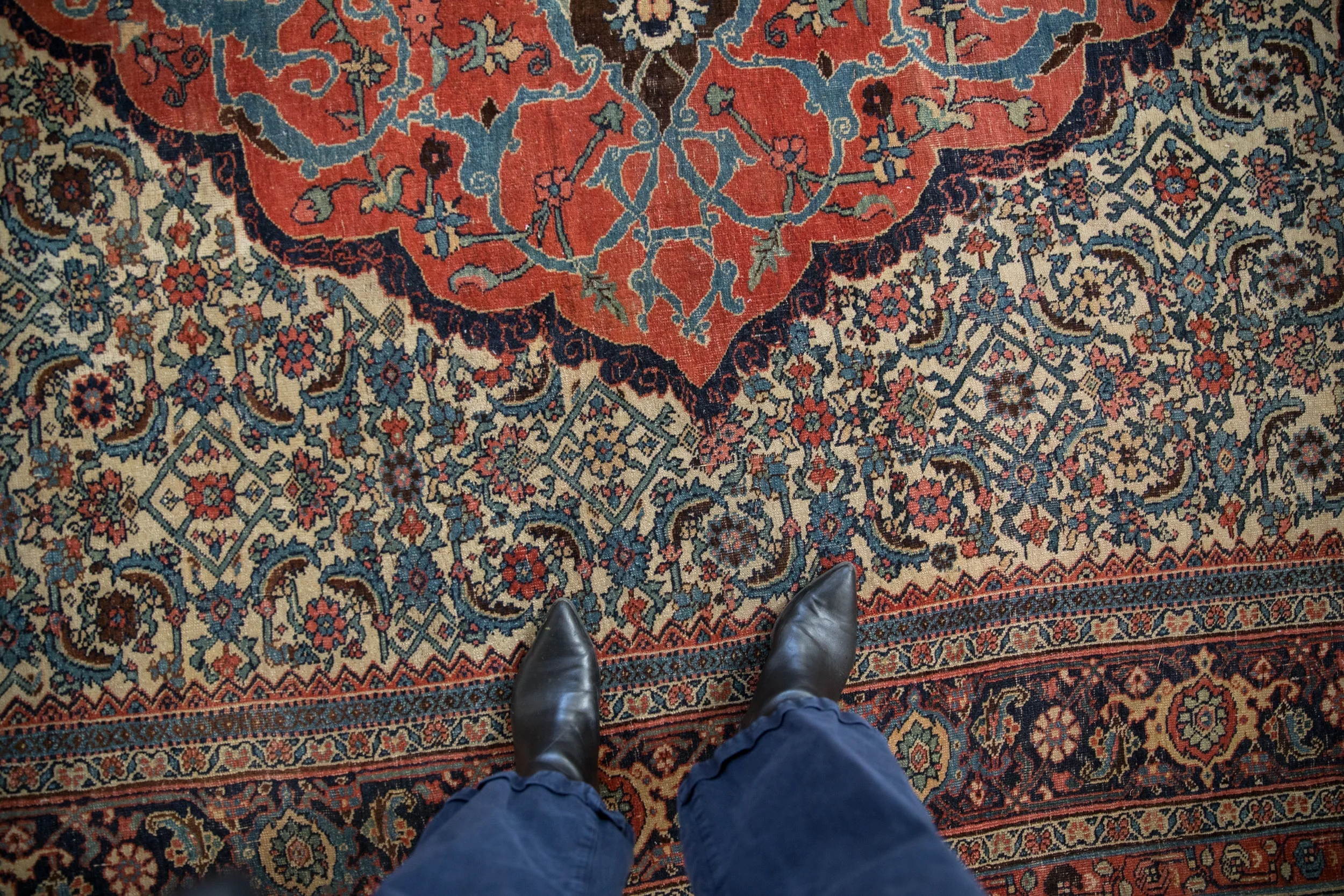 9.5x15 Antique Halvaie Bijar Carpet - Image 2