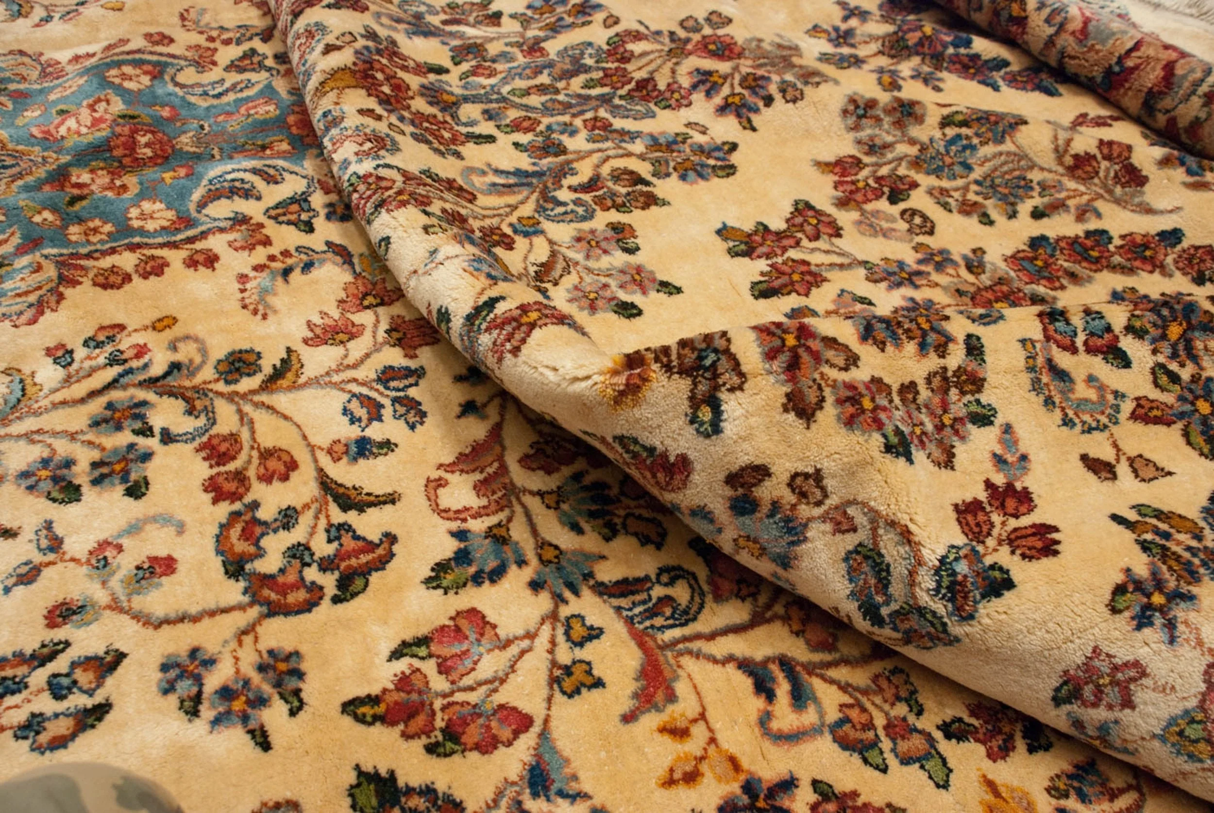 9.5x22.5 Vintage Kerman Carpet - Image 14