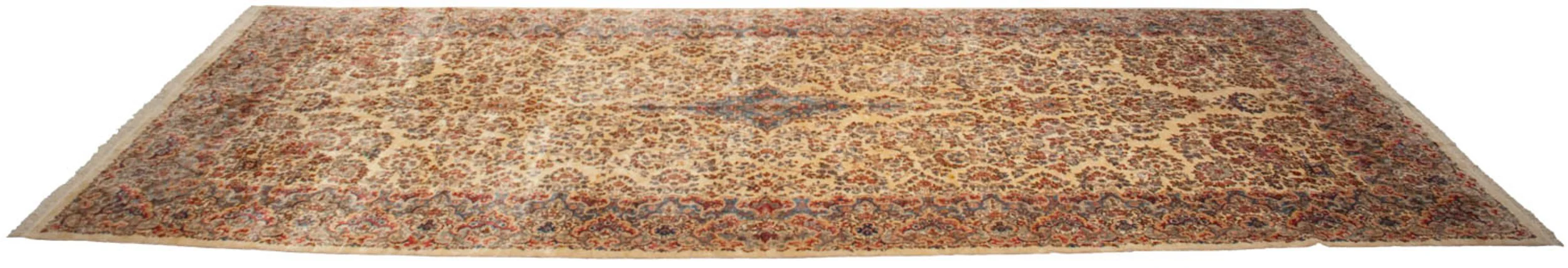 9.5x22.5 Vintage Kerman Carpet - Image 2
