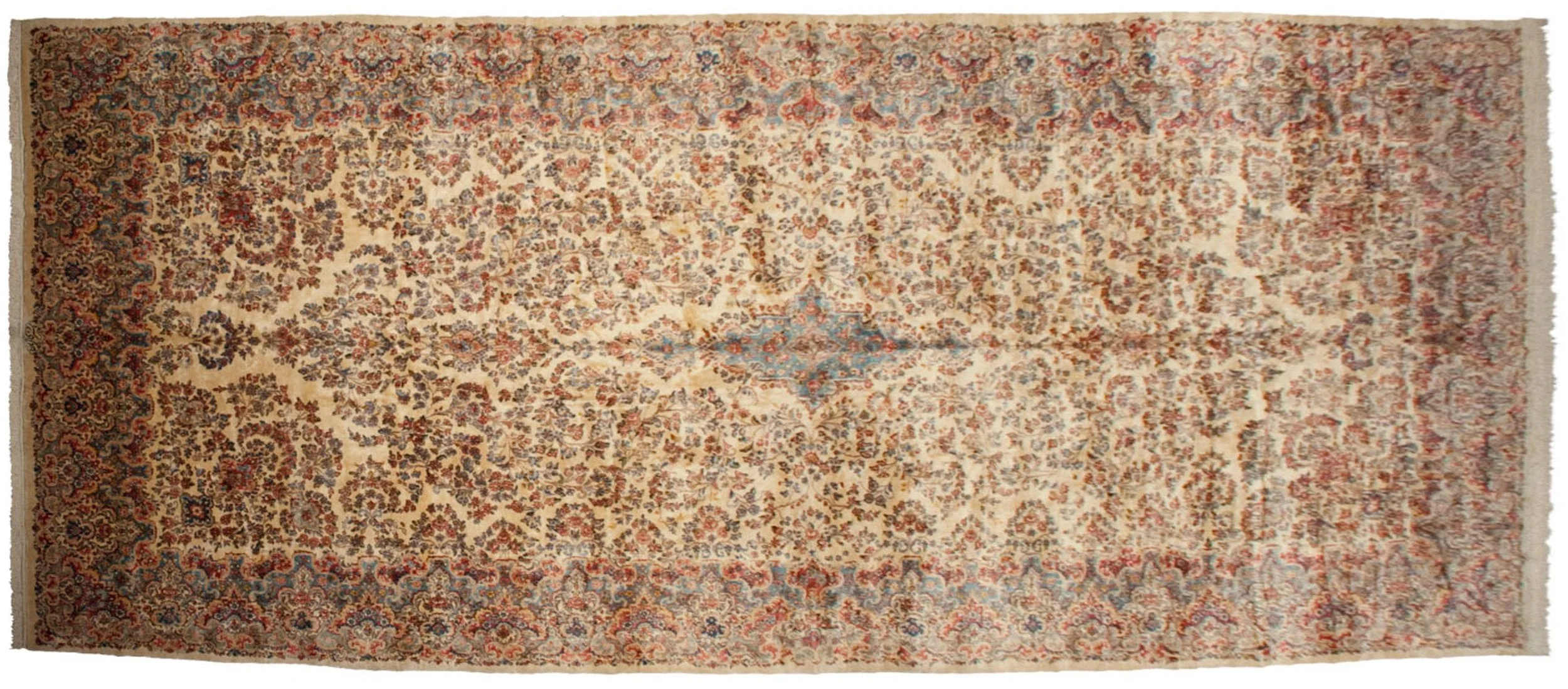 9.5x22.5 Vintage Kerman Carpet - Image 4