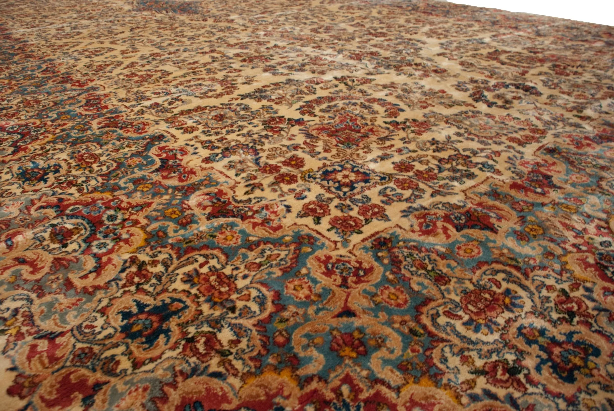9.5x22.5 Vintage Kerman Carpet - Image 7