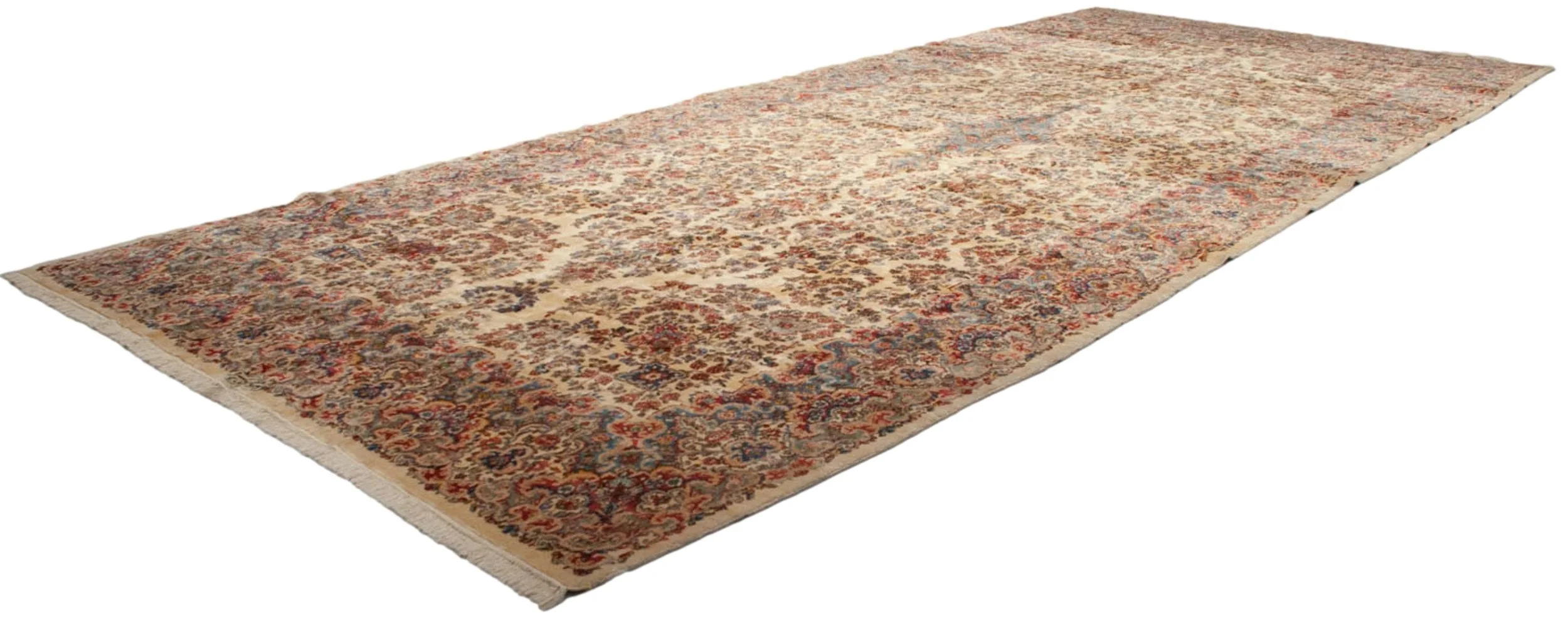 9.5x22.5 Vintage Kerman Carpet - Image 8