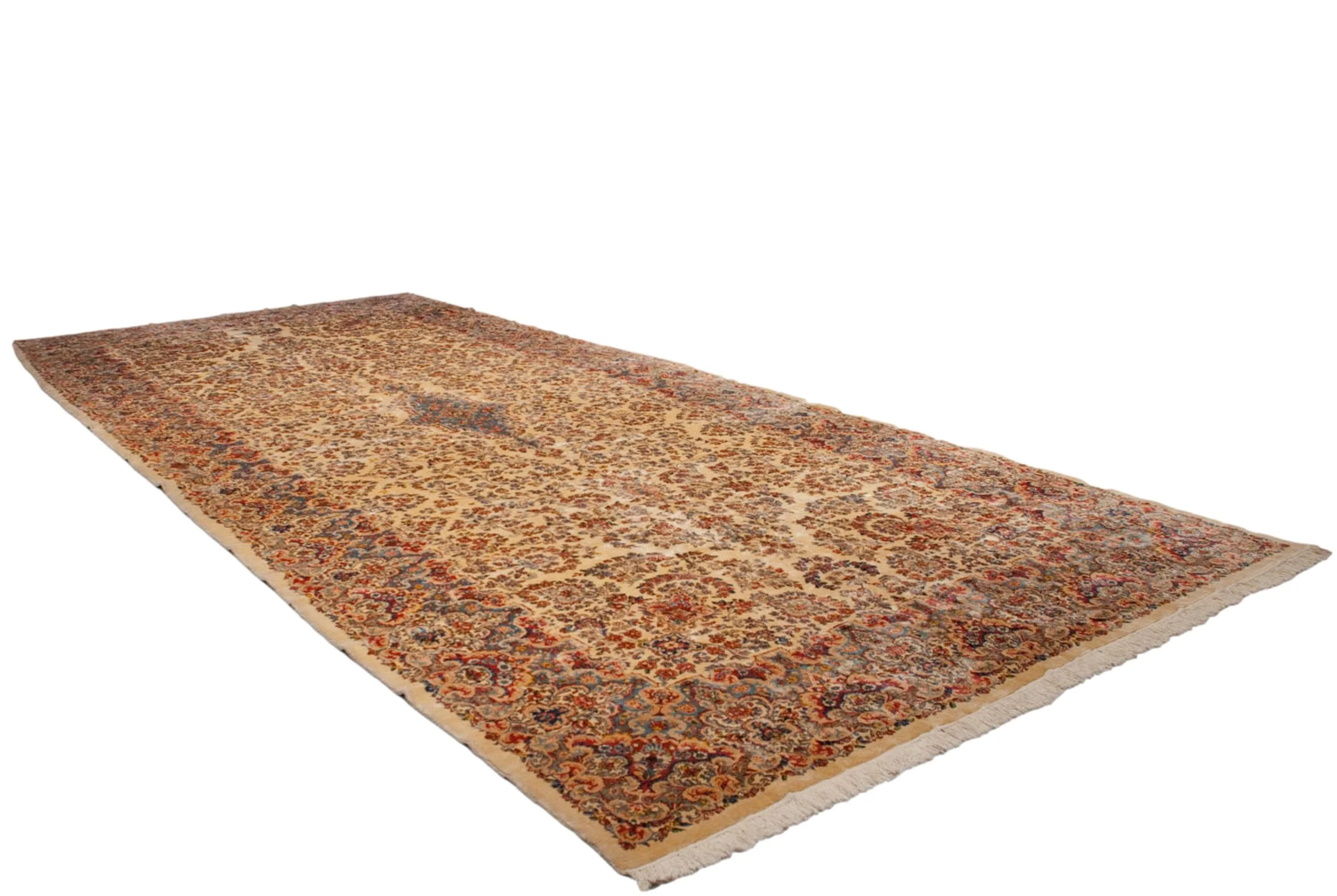 9.5x22.5 Vintage Kerman Carpet - Image 9