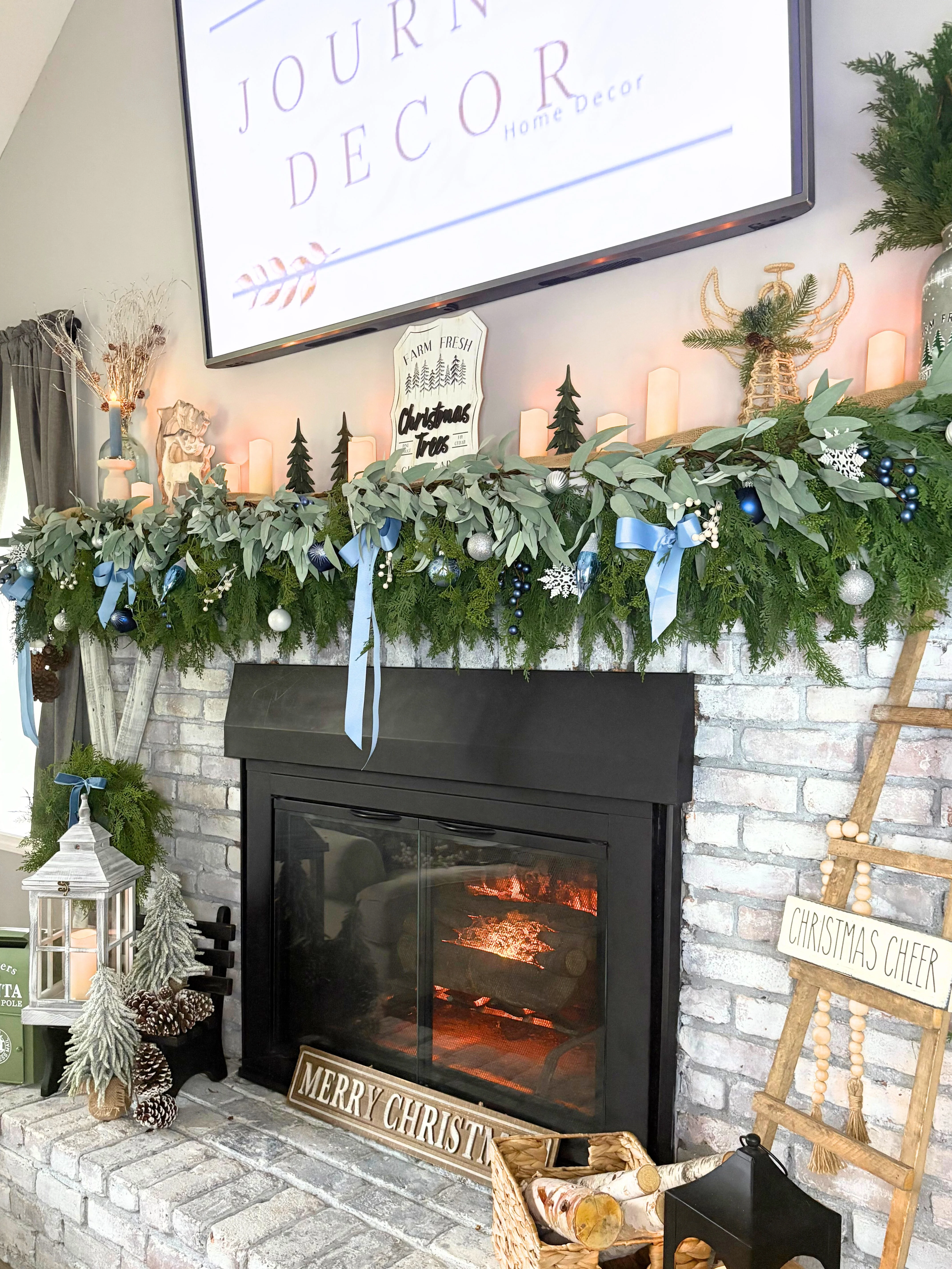 Ready to Ship - 9’ Artificial Real-Touch Cedar and Long Leaf Eucalyptus Garland - Image 5