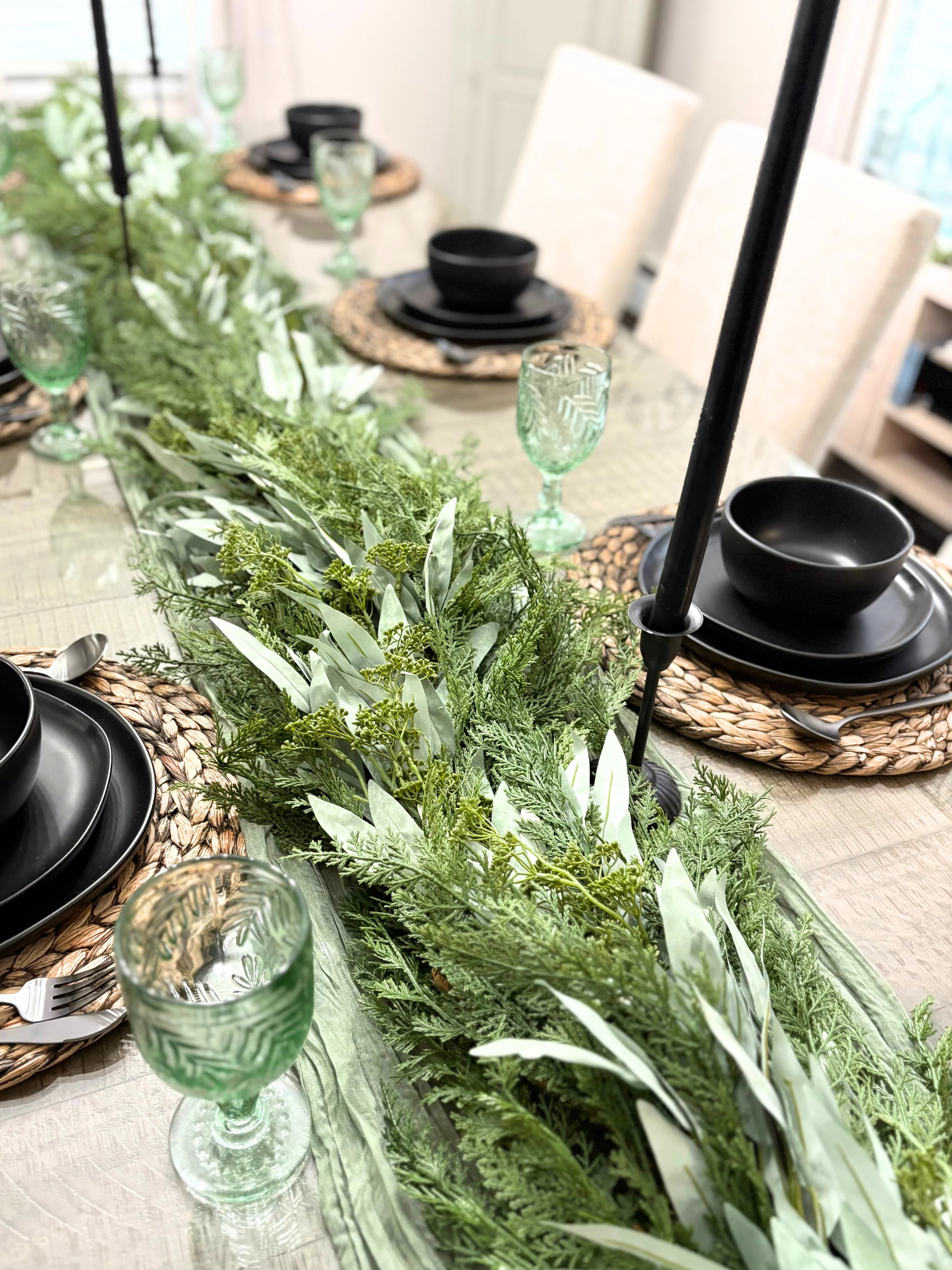Ready to Ship - 9’ Artificial Real-Touch Cedar and Long Leaf Eucalyptus Garland - Image 7