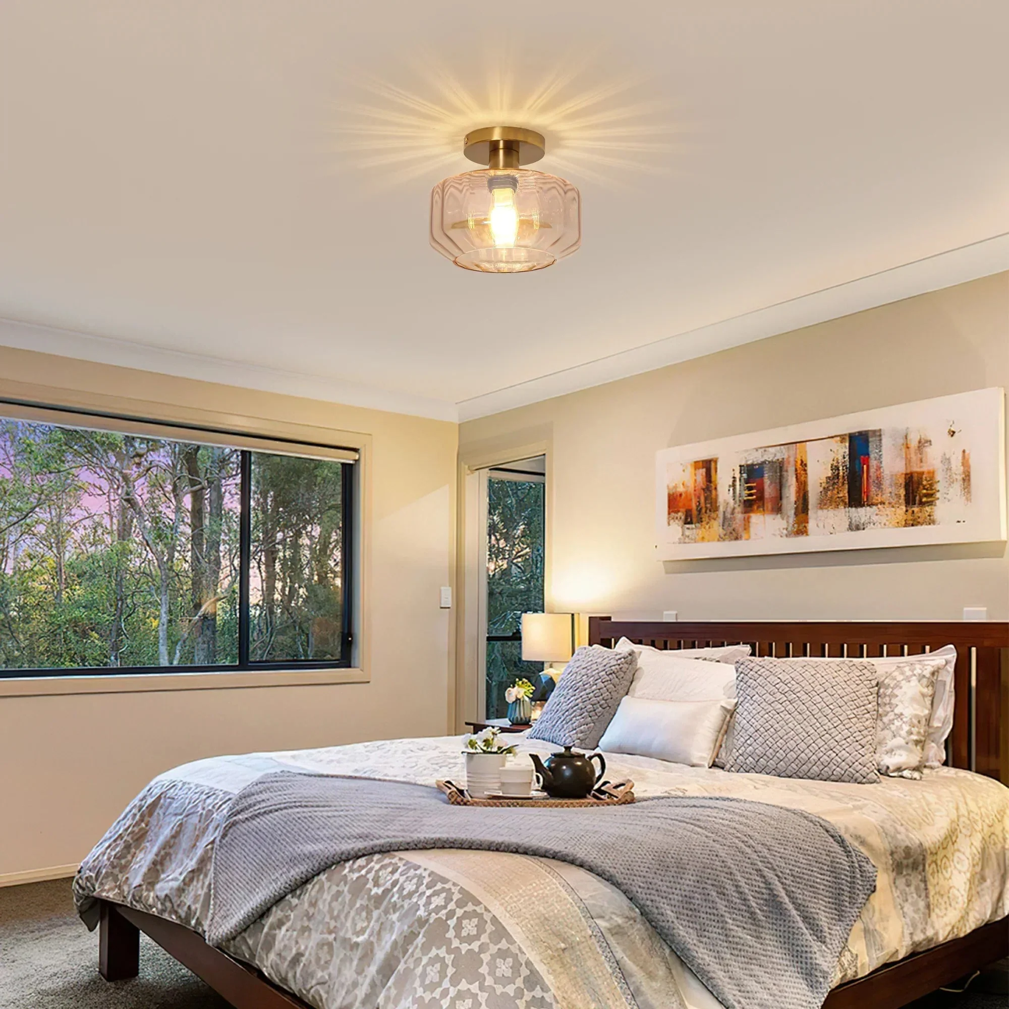 9 Inch Gerald 1-Light Semi-Flush Mount Ceiling Light - Image 3