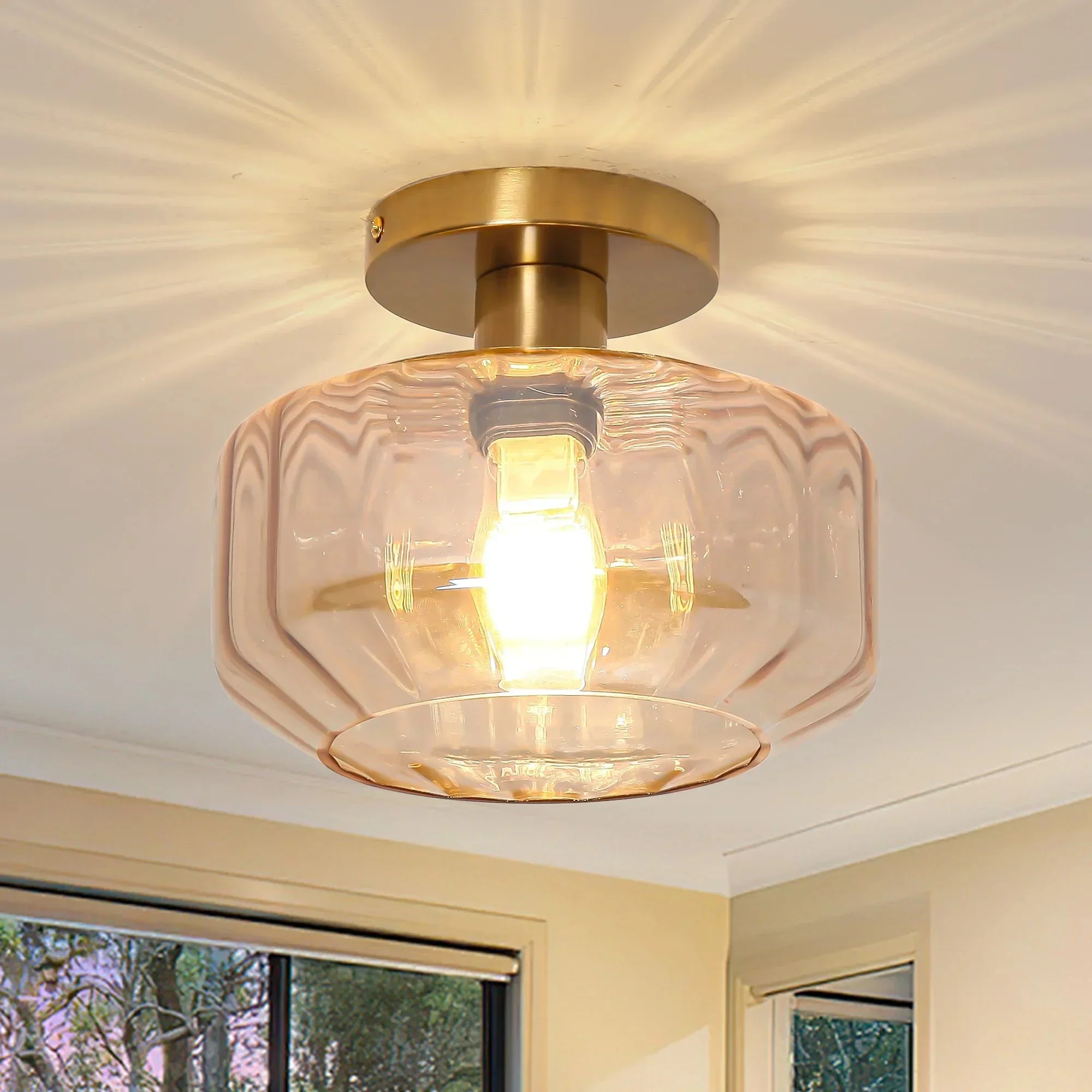 9 Inch Gerald 1-Light Semi-Flush Mount Ceiling Light - Image 4