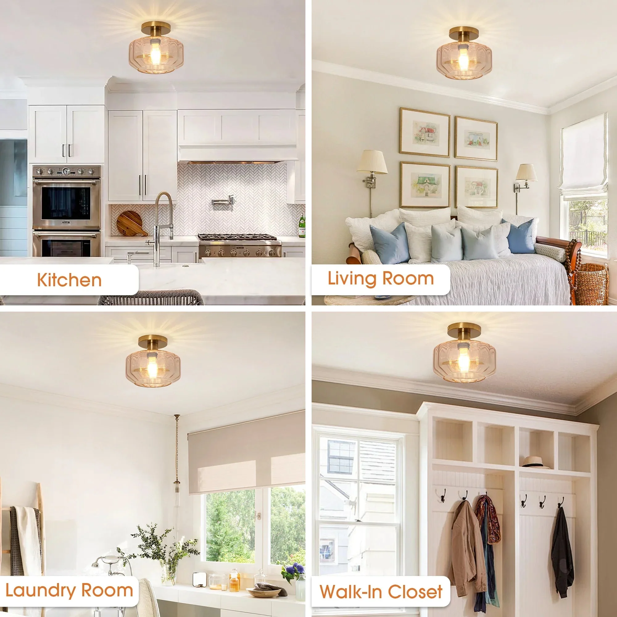 9 Inch Gerald 1-Light Semi-Flush Mount Ceiling Light - Image 5