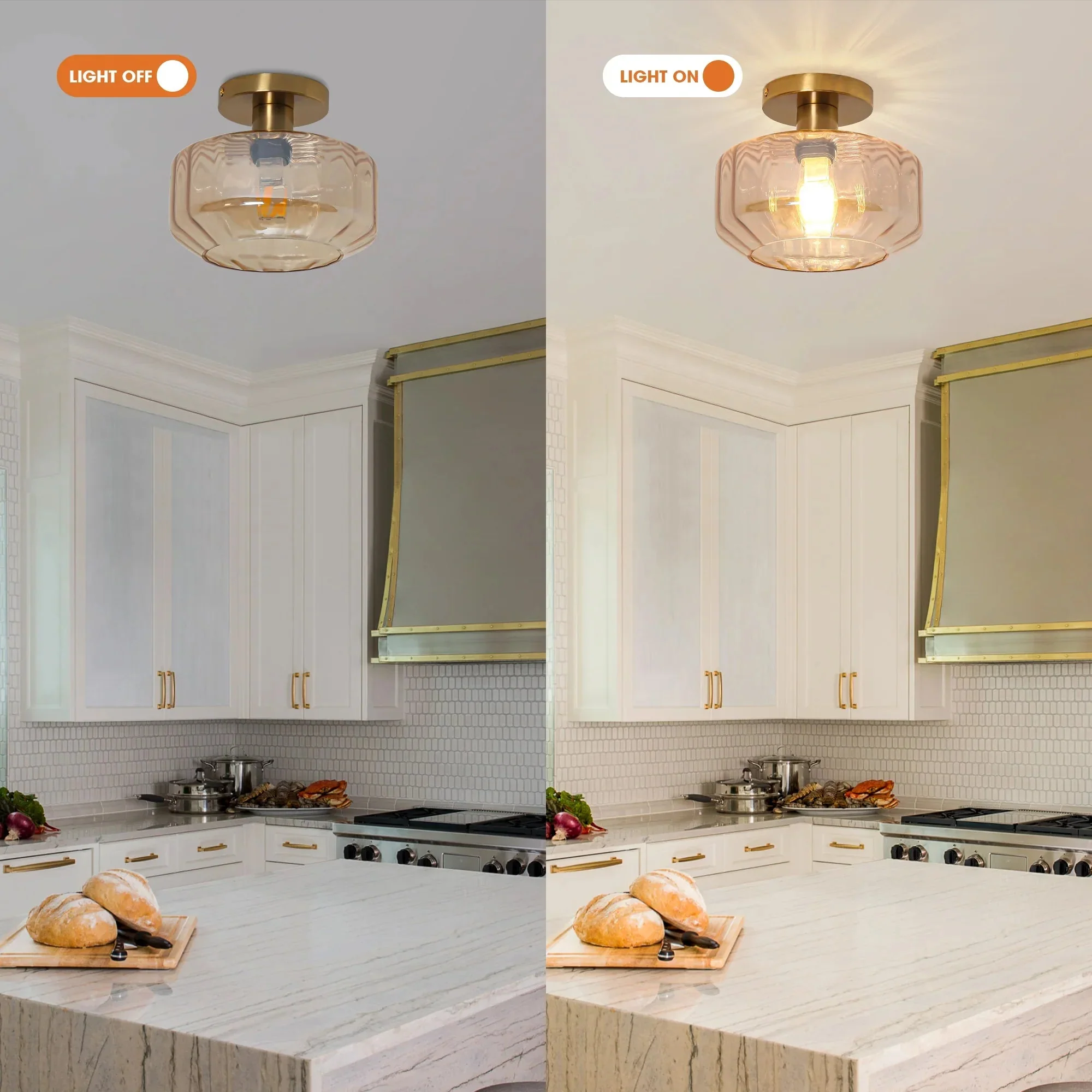 9 Inch Gerald 1-Light Semi-Flush Mount Ceiling Light - Image 6