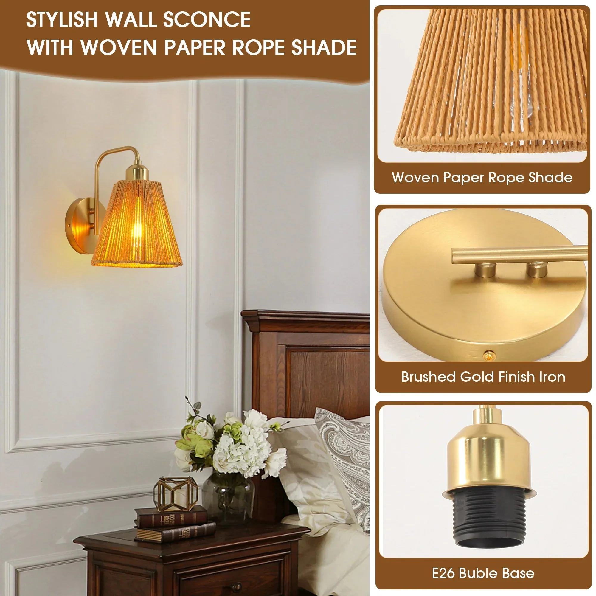 9 Inch Hilda 1-Light Wall Sconce Light - Image 5