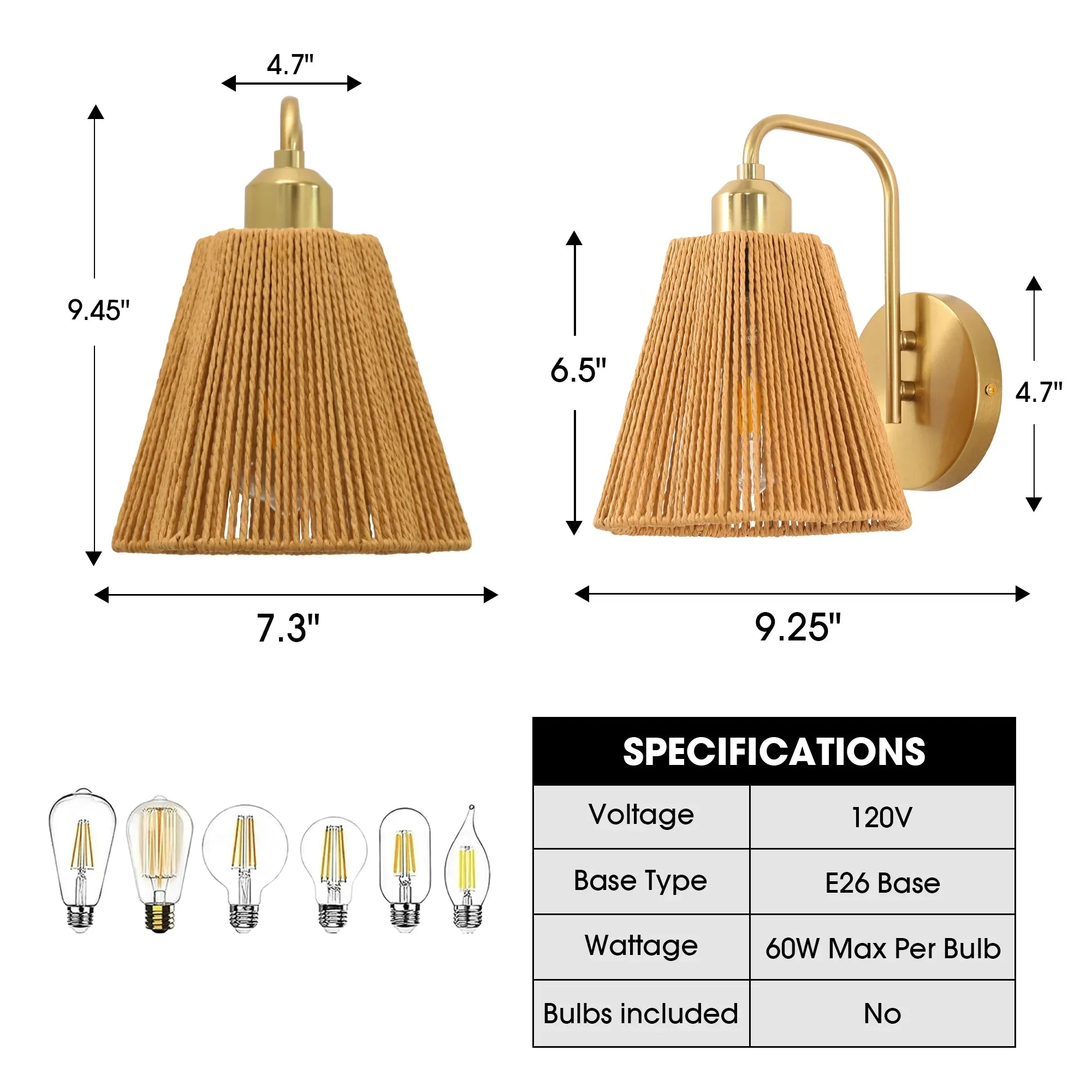 9 Inch Hilda 1-Light Wall Sconce Light - Image 6