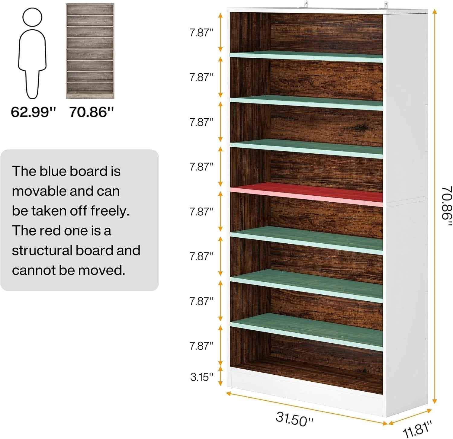 9 Tier White/Brown Wood Shoe Storage Cabinet, Holds Up To 45 Pairs - Image 5