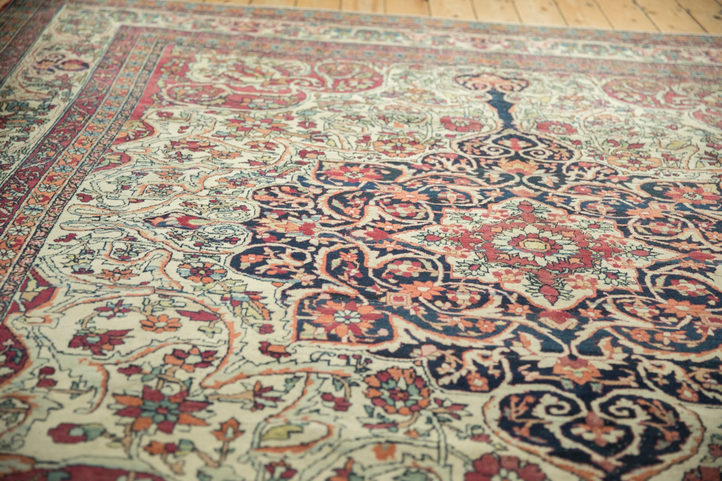 9x10 Antique Fine Kerman Square Carpet - Image 11