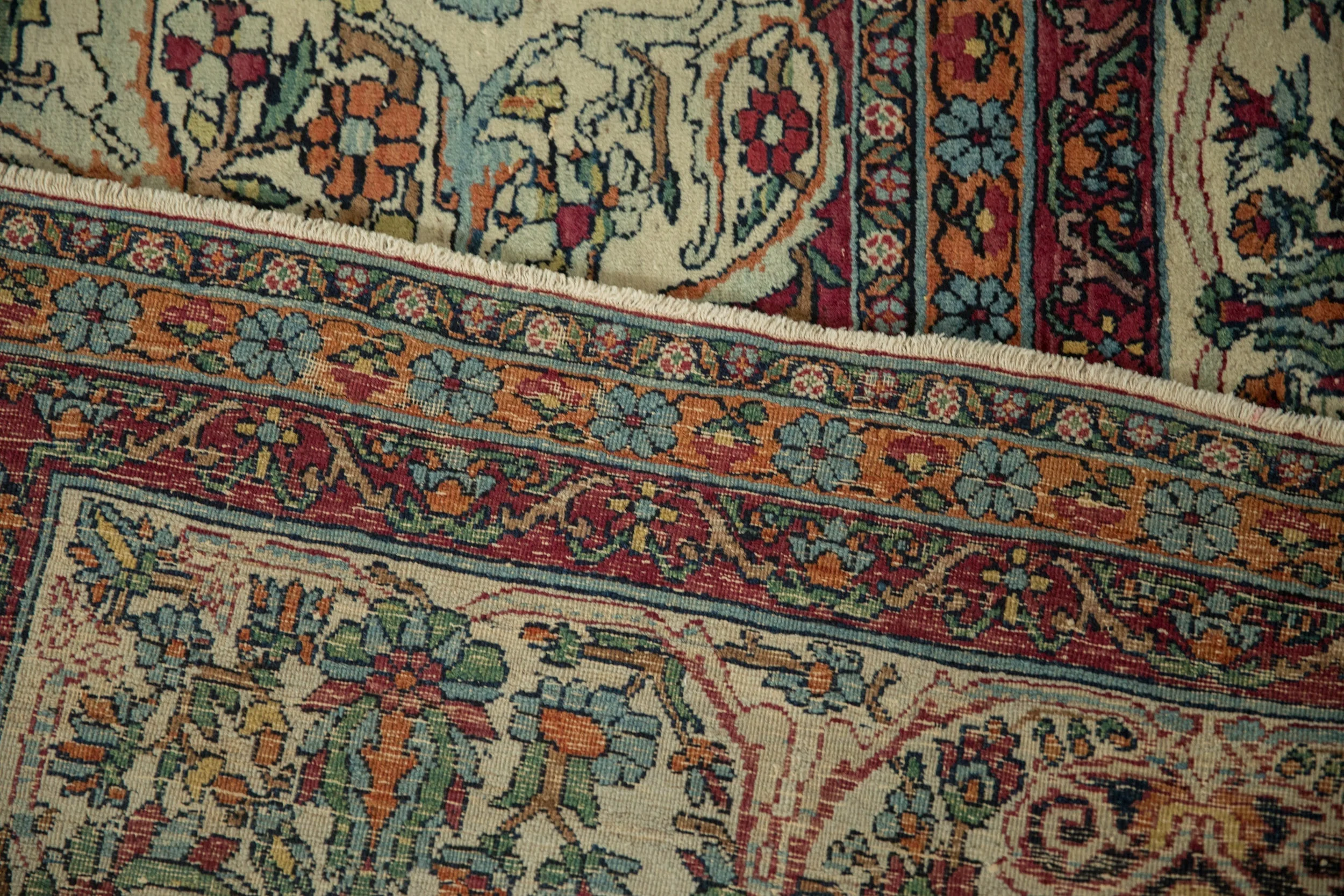 9x10 Antique Fine Kerman Square Carpet - Image 13