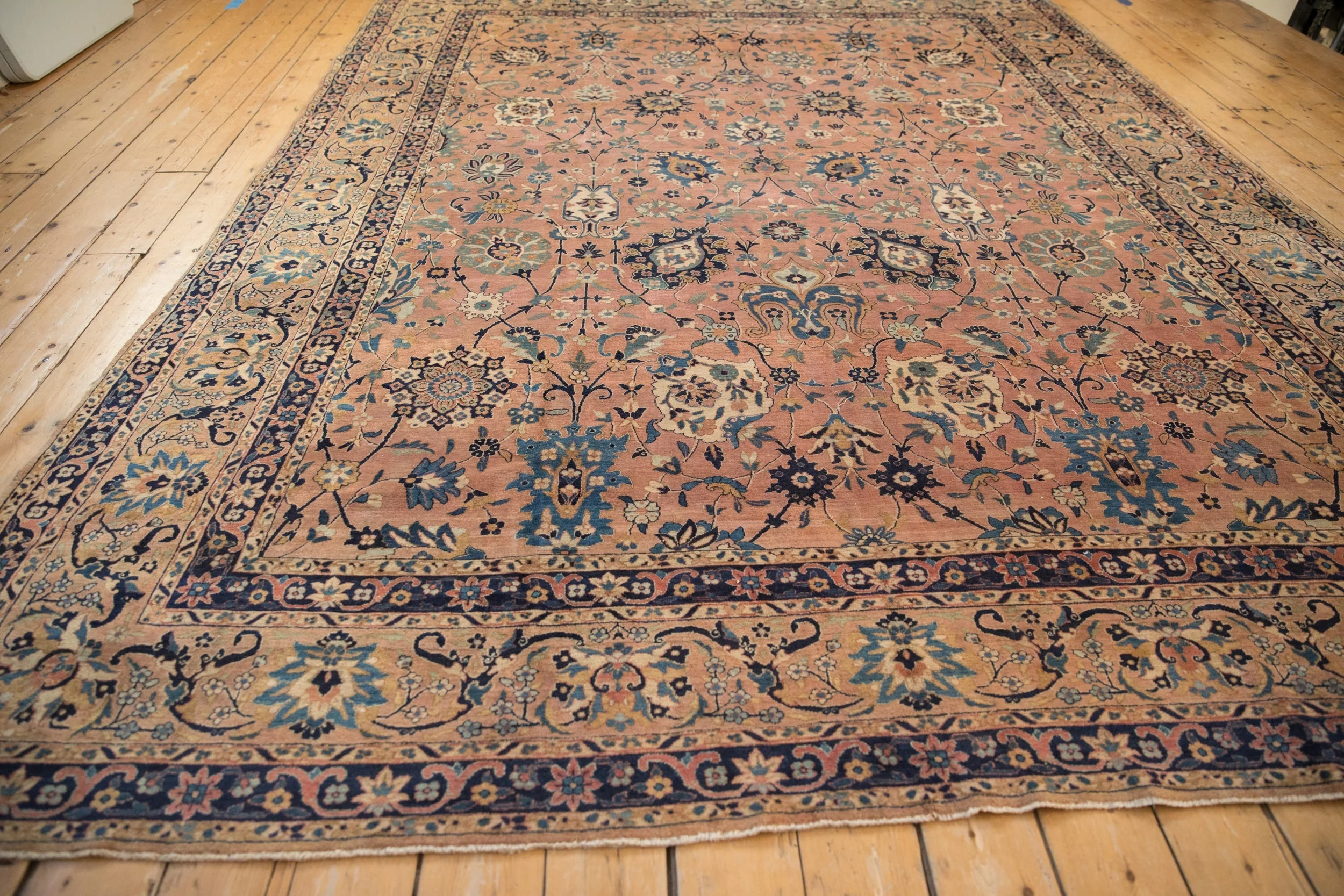 9x11.5 Antique Tea Washed Kerman Carpet - Image 10