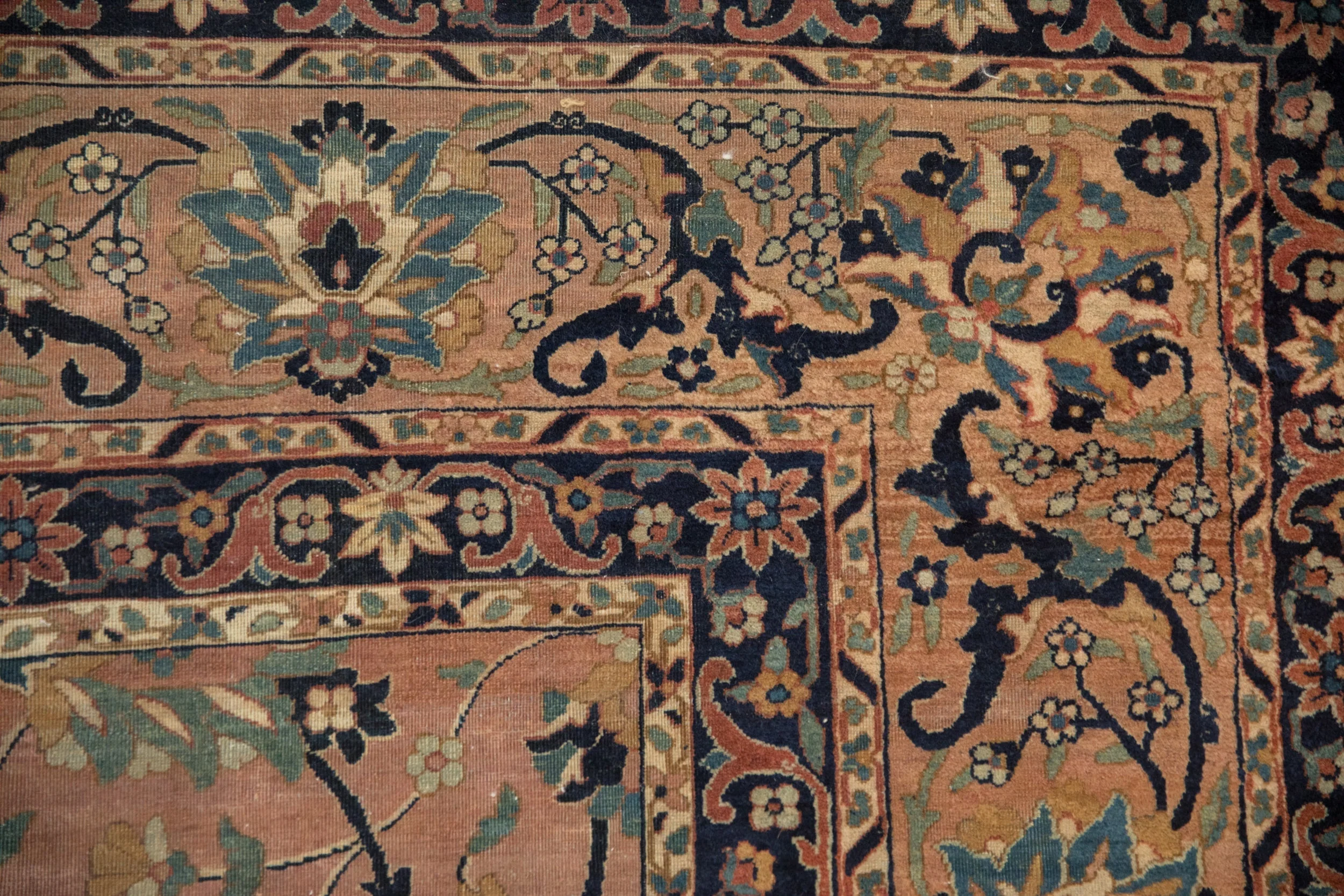 9x11.5 Antique Tea Washed Kerman Carpet - Image 3