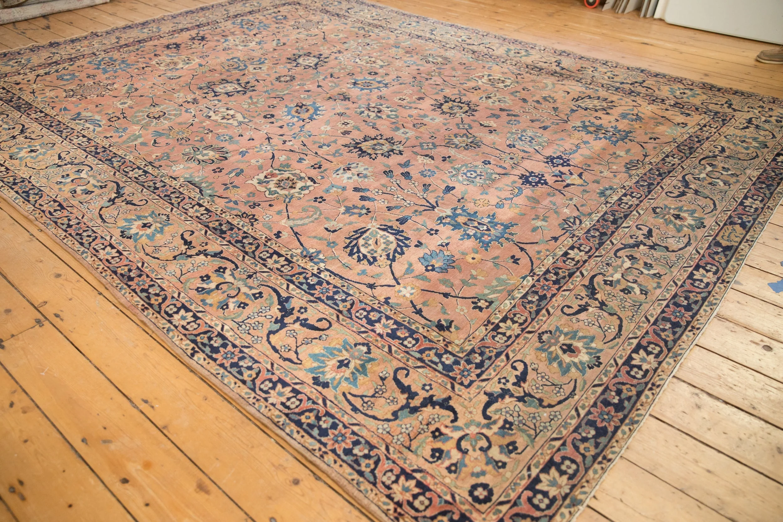 9x11.5 Antique Tea Washed Kerman Carpet - Image 4