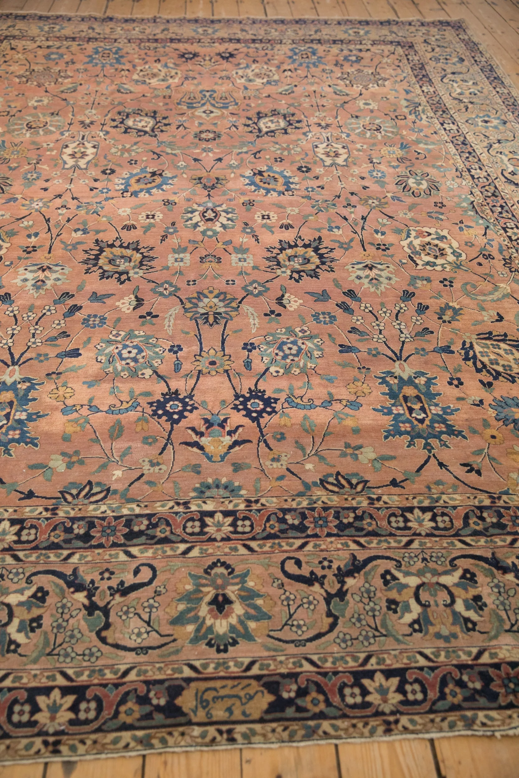9x11.5 Antique Tea Washed Kerman Carpet - Image 6