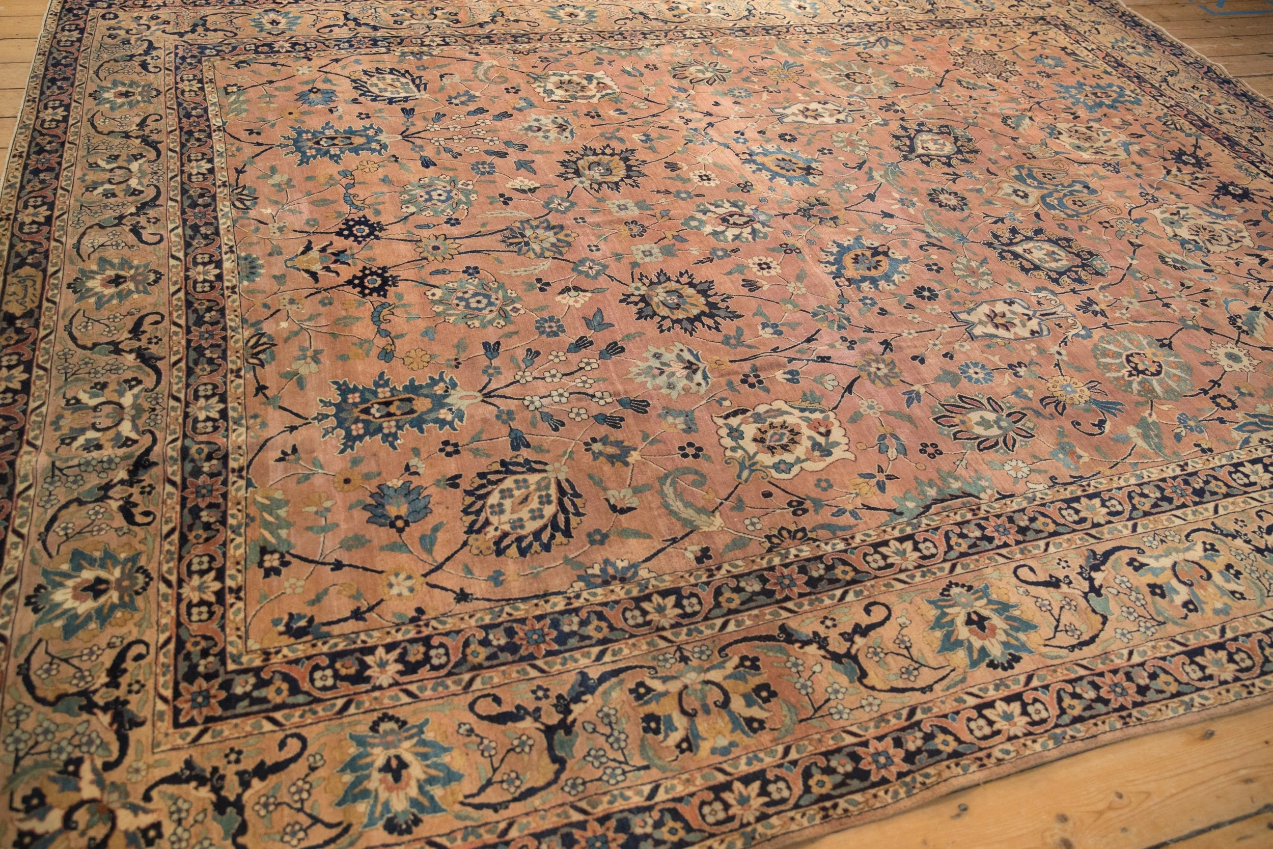 9x11.5 Antique Tea Washed Kerman Carpet - Image 7