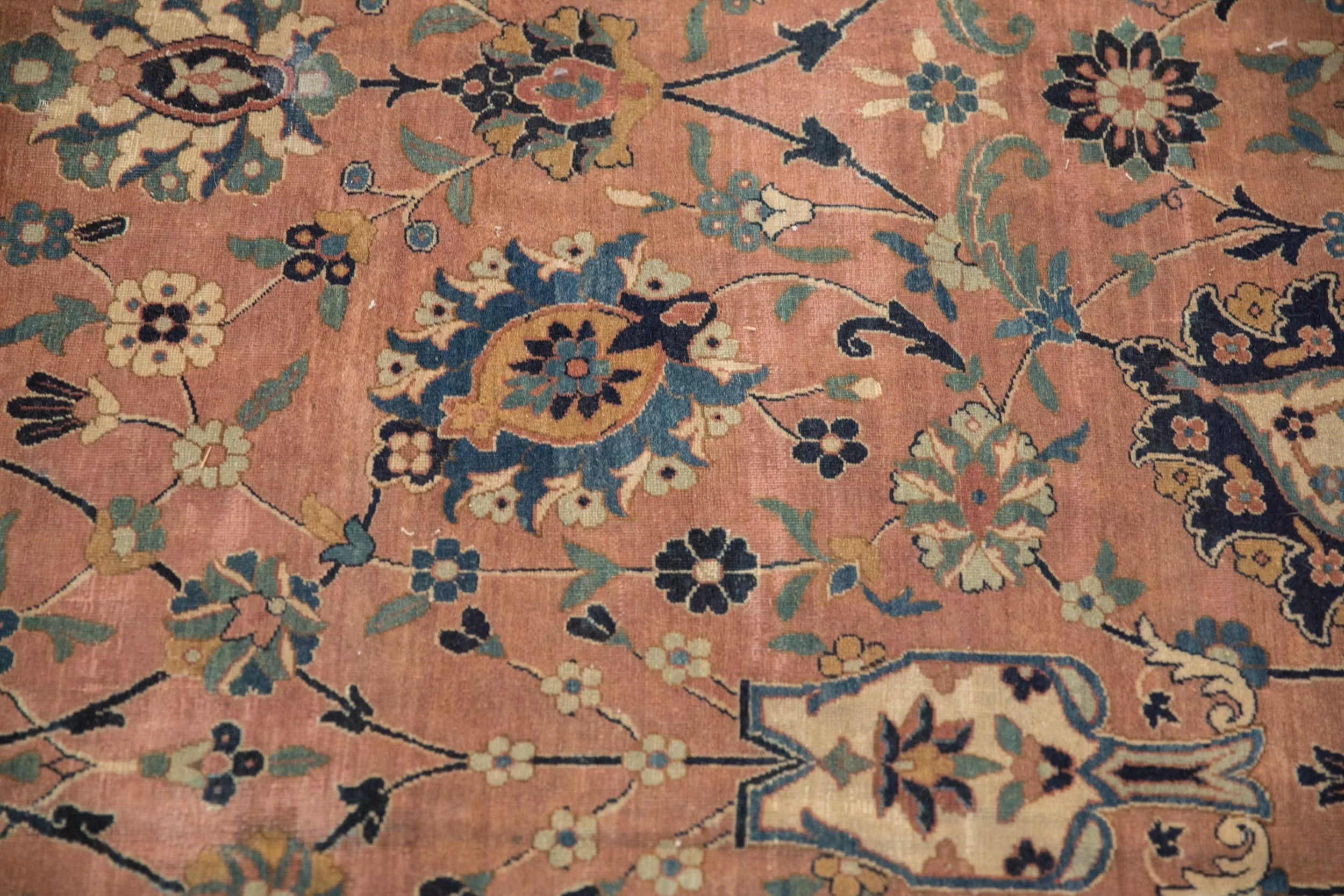 9x11.5 Antique Tea Washed Kerman Carpet - Image 9