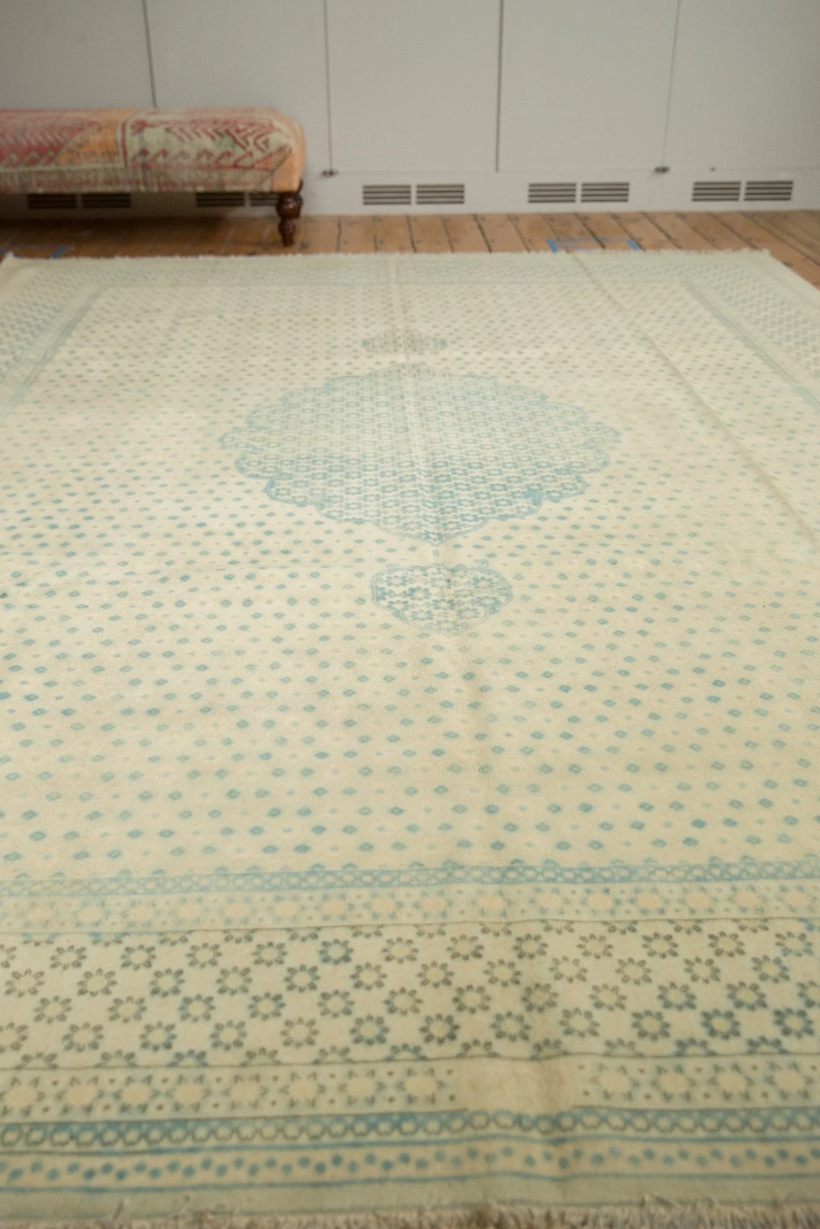 9x11.5 Vintage Distressed Bulgarian Tabriz Design Carpet - Image 4