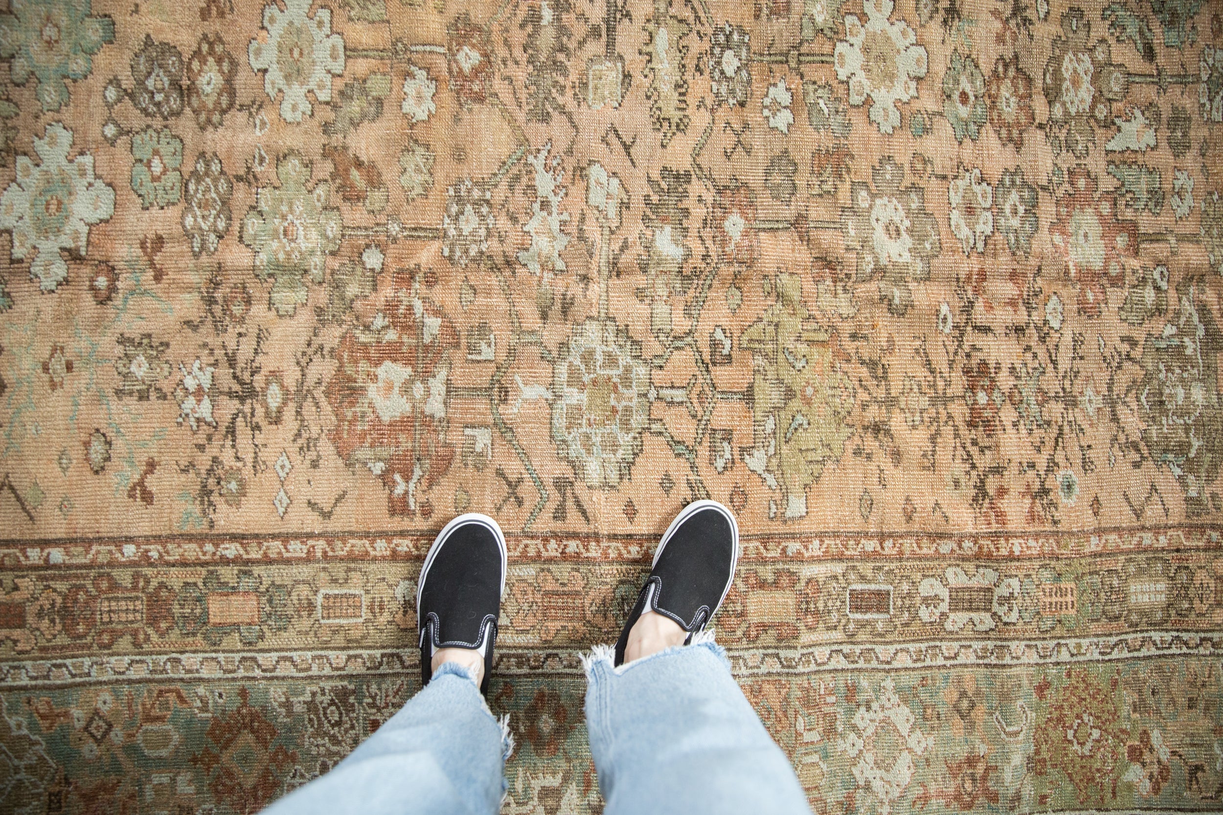 RESERVED 9x11.5 Vintage Distressed Ghiordes Carpet - Image 2
