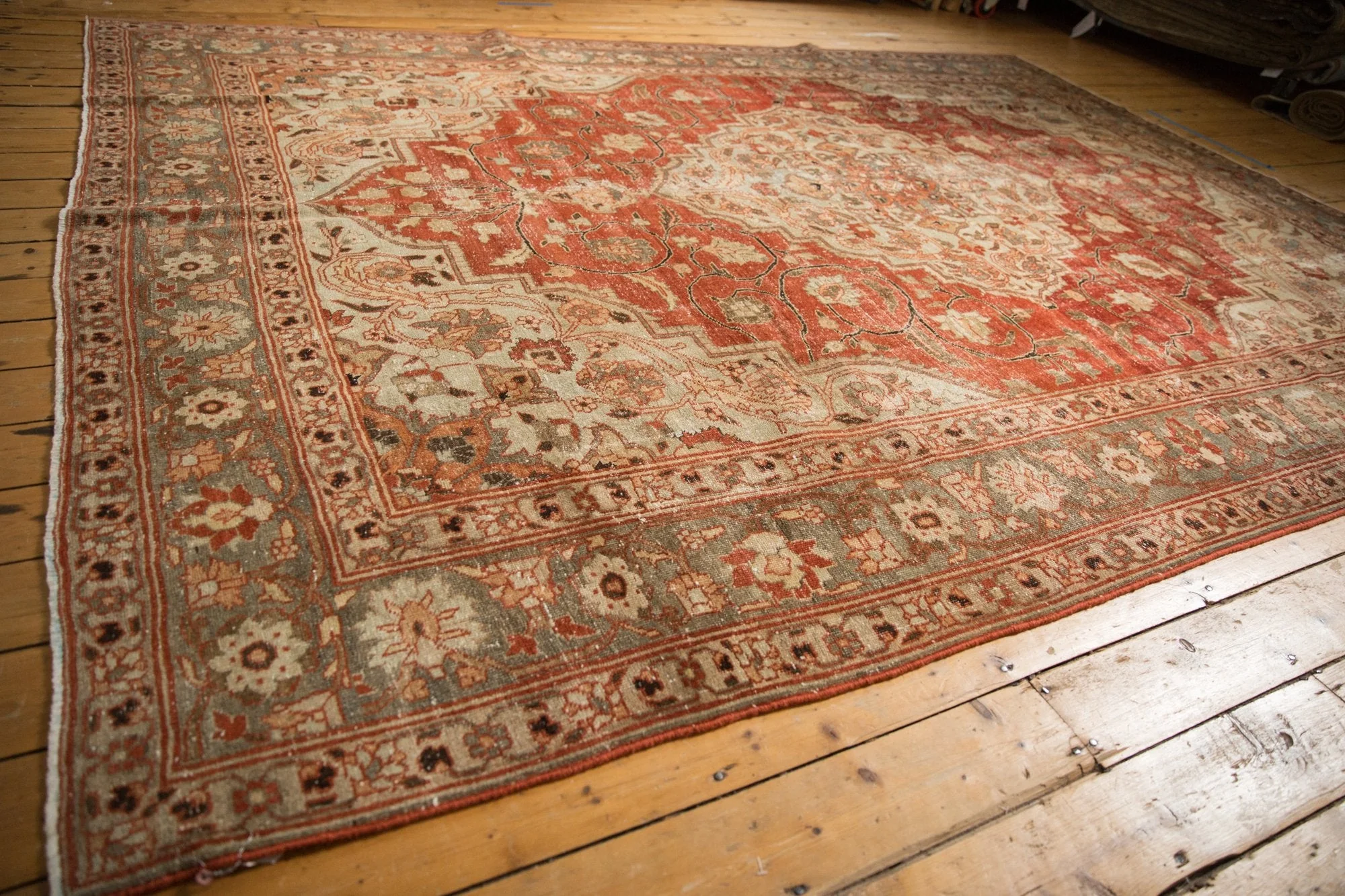 9x11.5 Vintage Distressed Khoy Carpet - Image 11