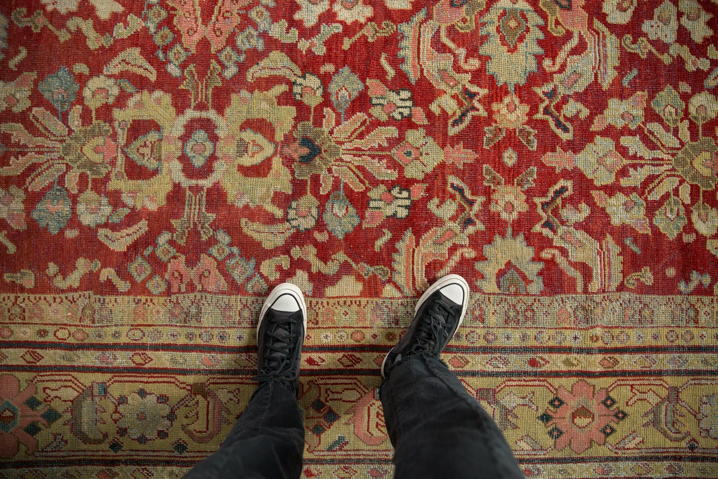 9x11.5 Vintage Distressed Mahal Carpet - Image 2