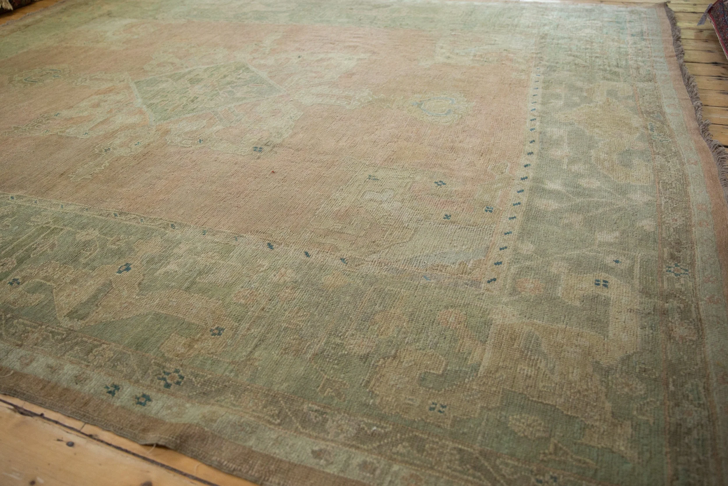 9x11.5 Vintage Distressed Oushak Carpet - Image 10