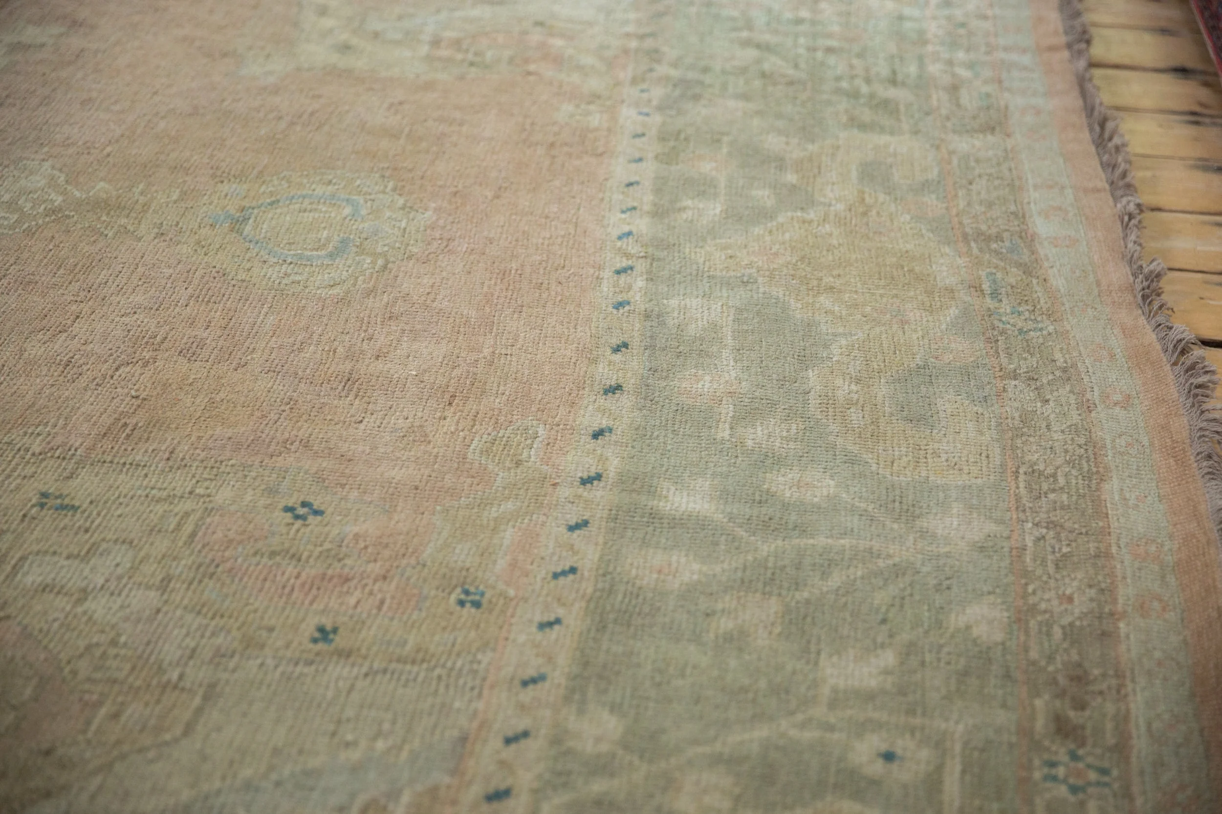 9x11.5 Vintage Distressed Oushak Carpet - Image 11