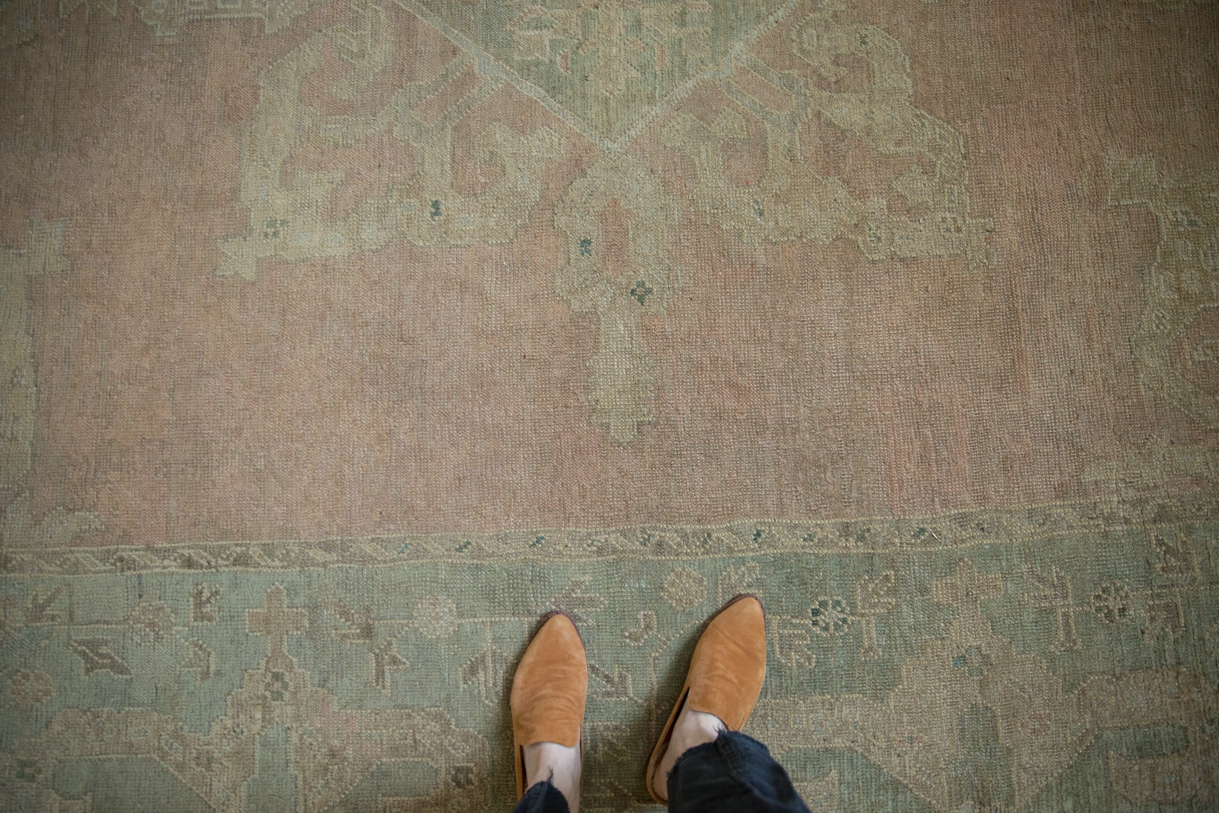 9x11.5 Vintage Distressed Oushak Carpet - Image 2