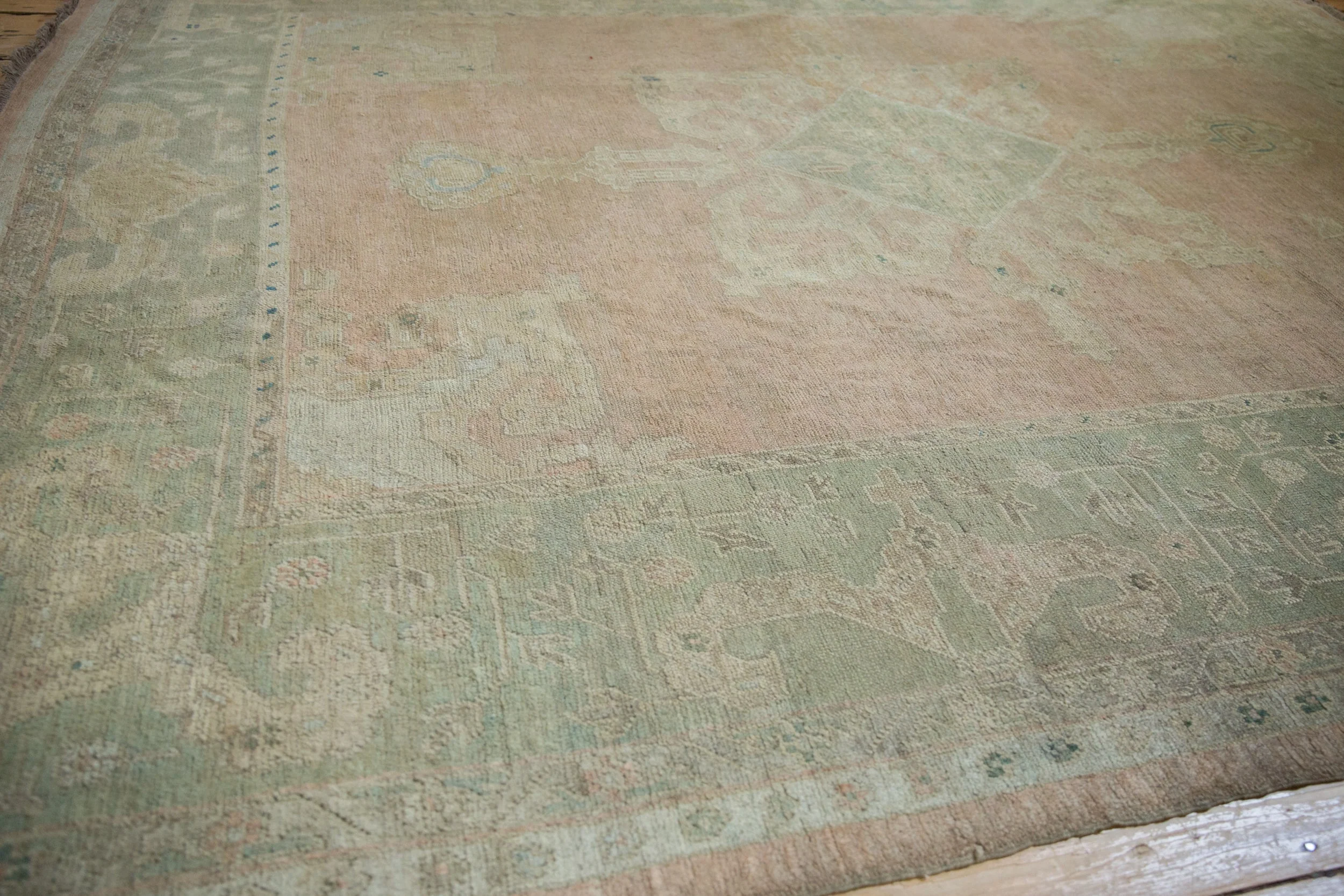 9x11.5 Vintage Distressed Oushak Carpet - Image 4
