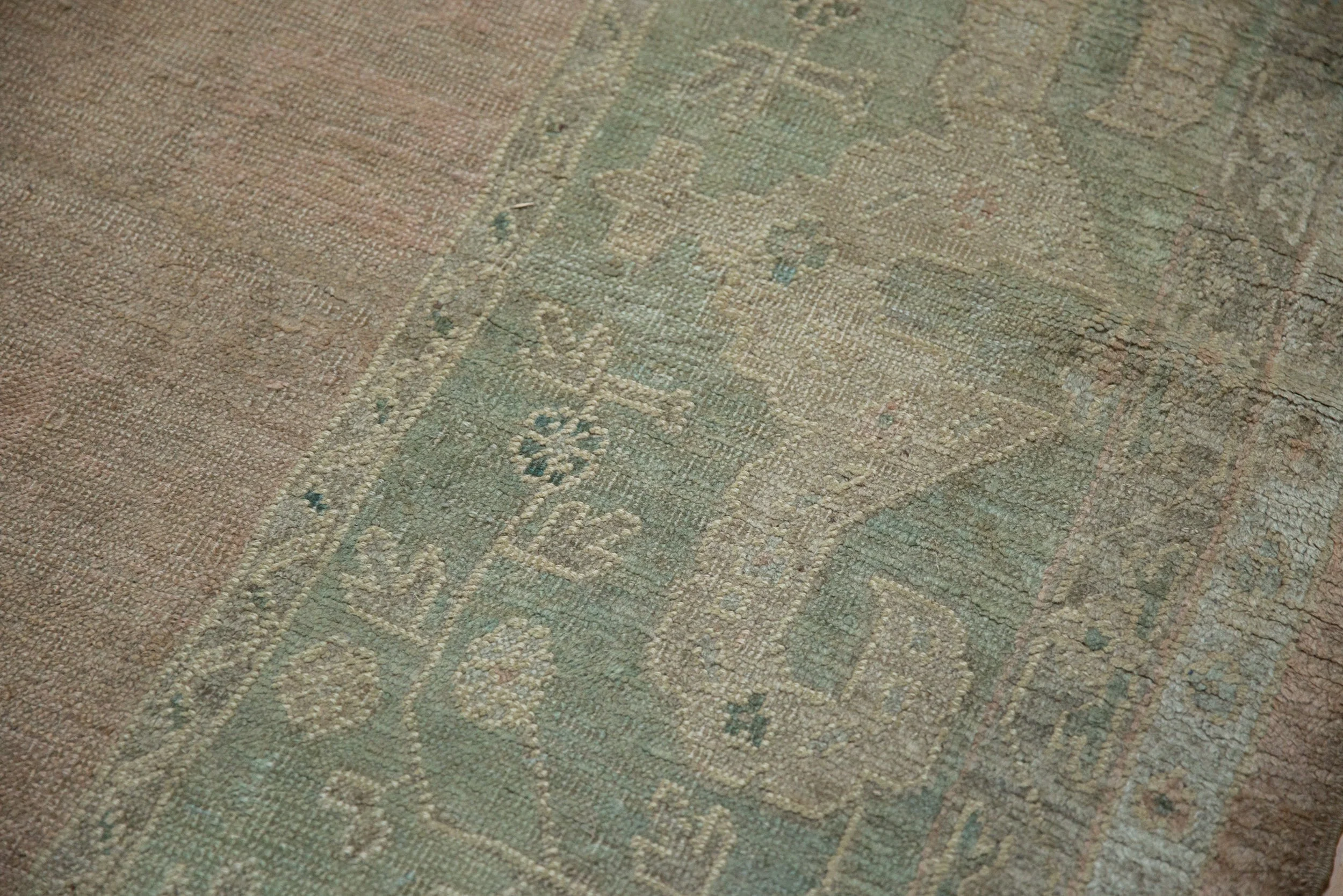 9x11.5 Vintage Distressed Oushak Carpet - Image 5