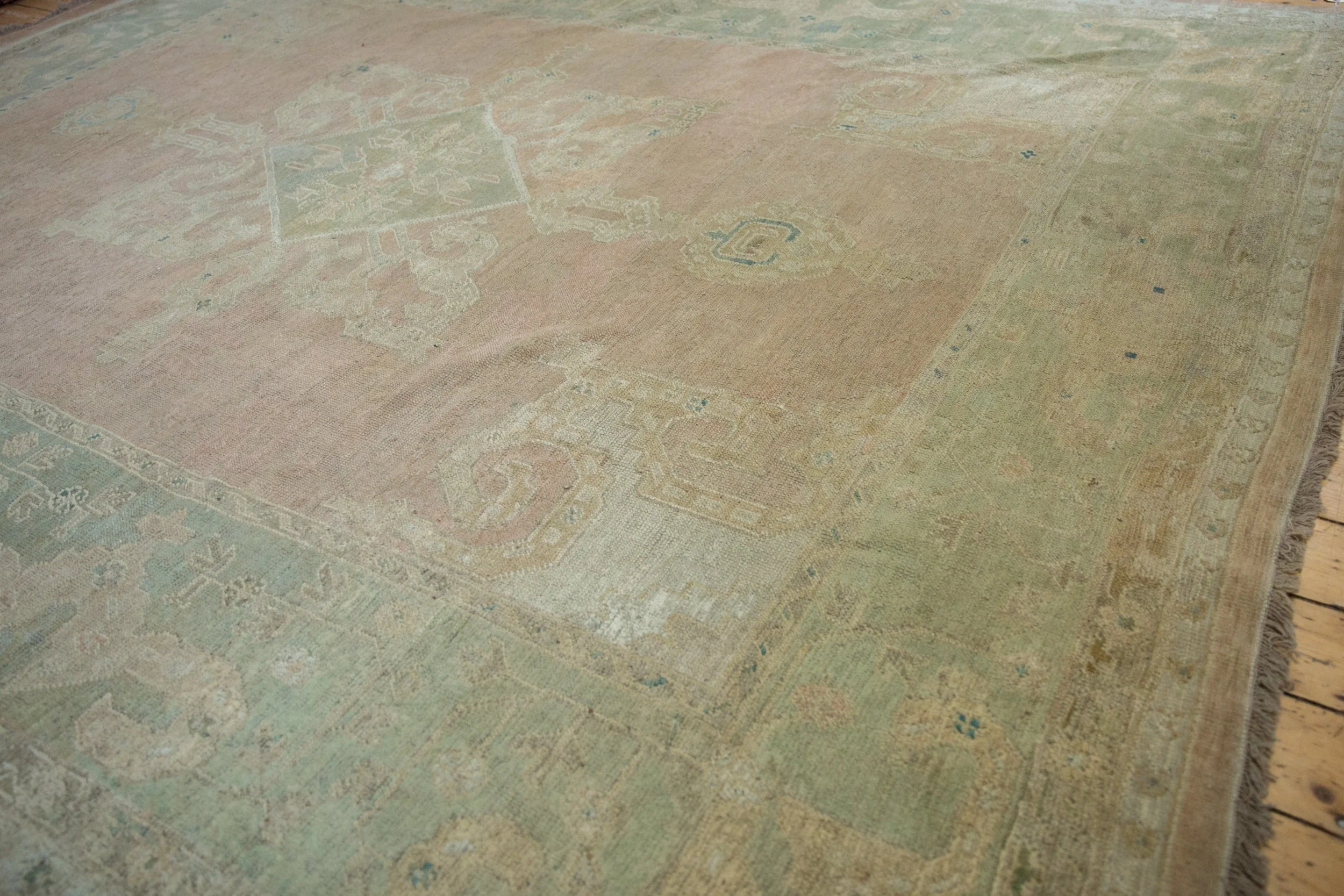 9x11.5 Vintage Distressed Oushak Carpet - Image 6