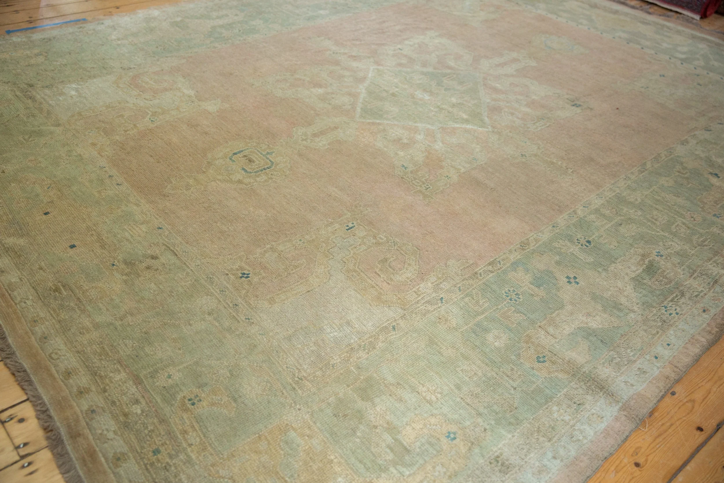 9x11.5 Vintage Distressed Oushak Carpet - Image 7