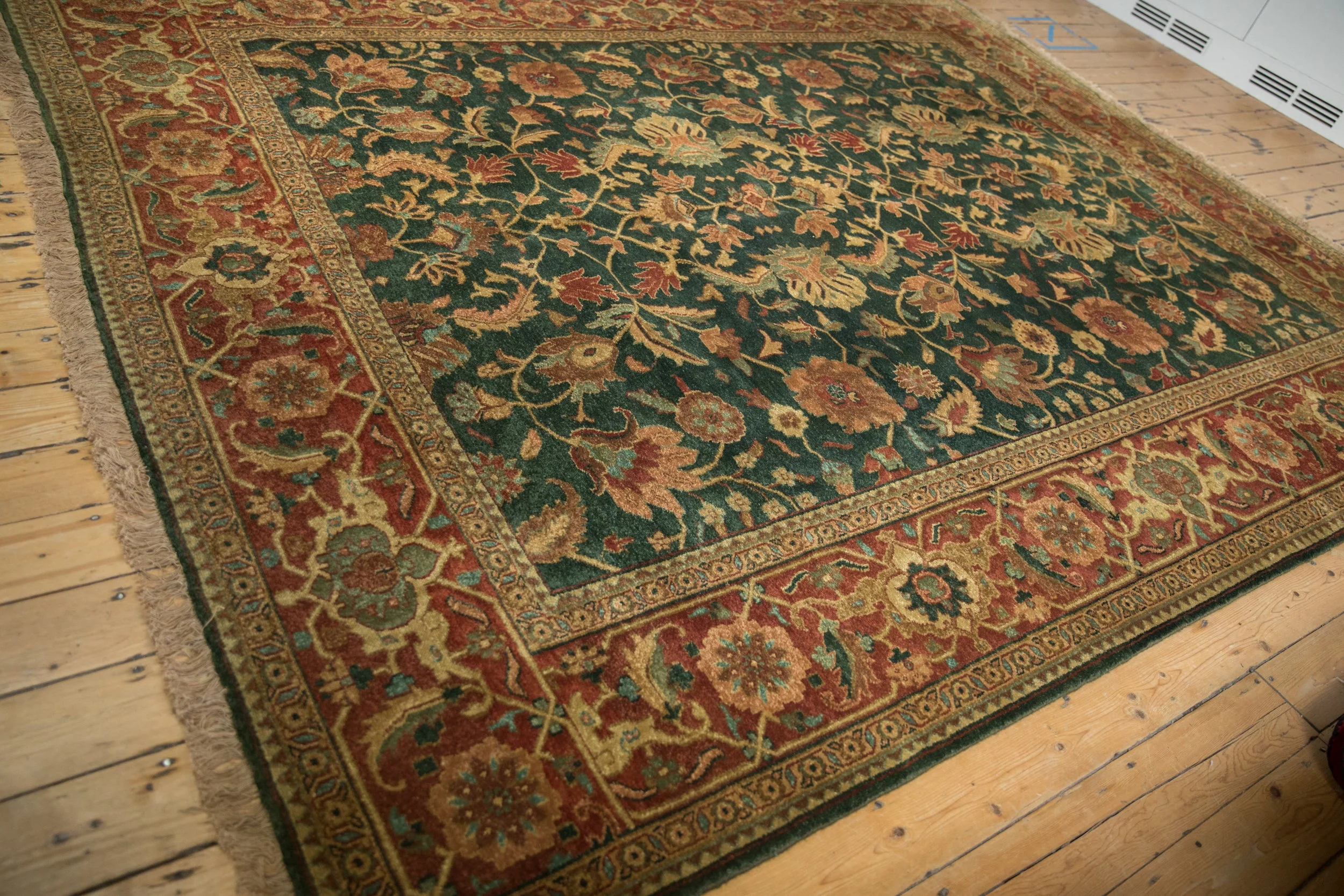 9x11.5 Vintage Indian Serapi Design Carpet - Image 11