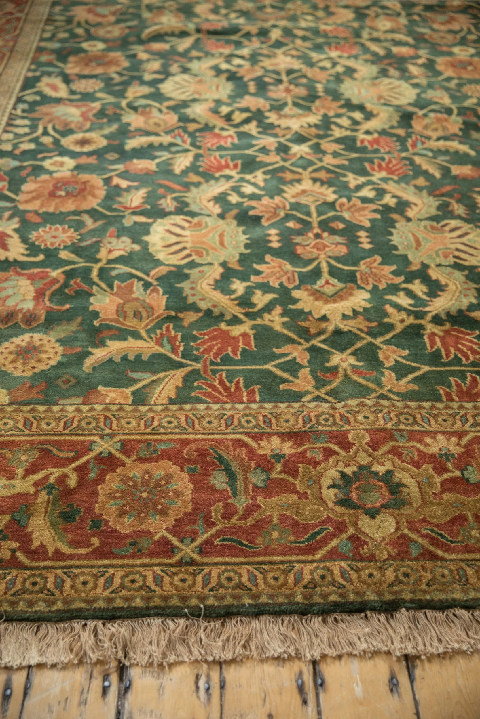 9x11.5 Vintage Indian Serapi Design Carpet - Image 15