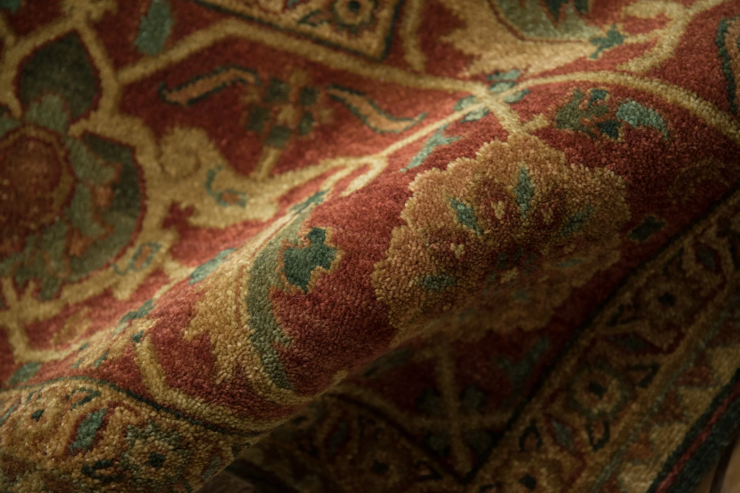 9x11.5 Vintage Indian Serapi Design Carpet - Image 17
