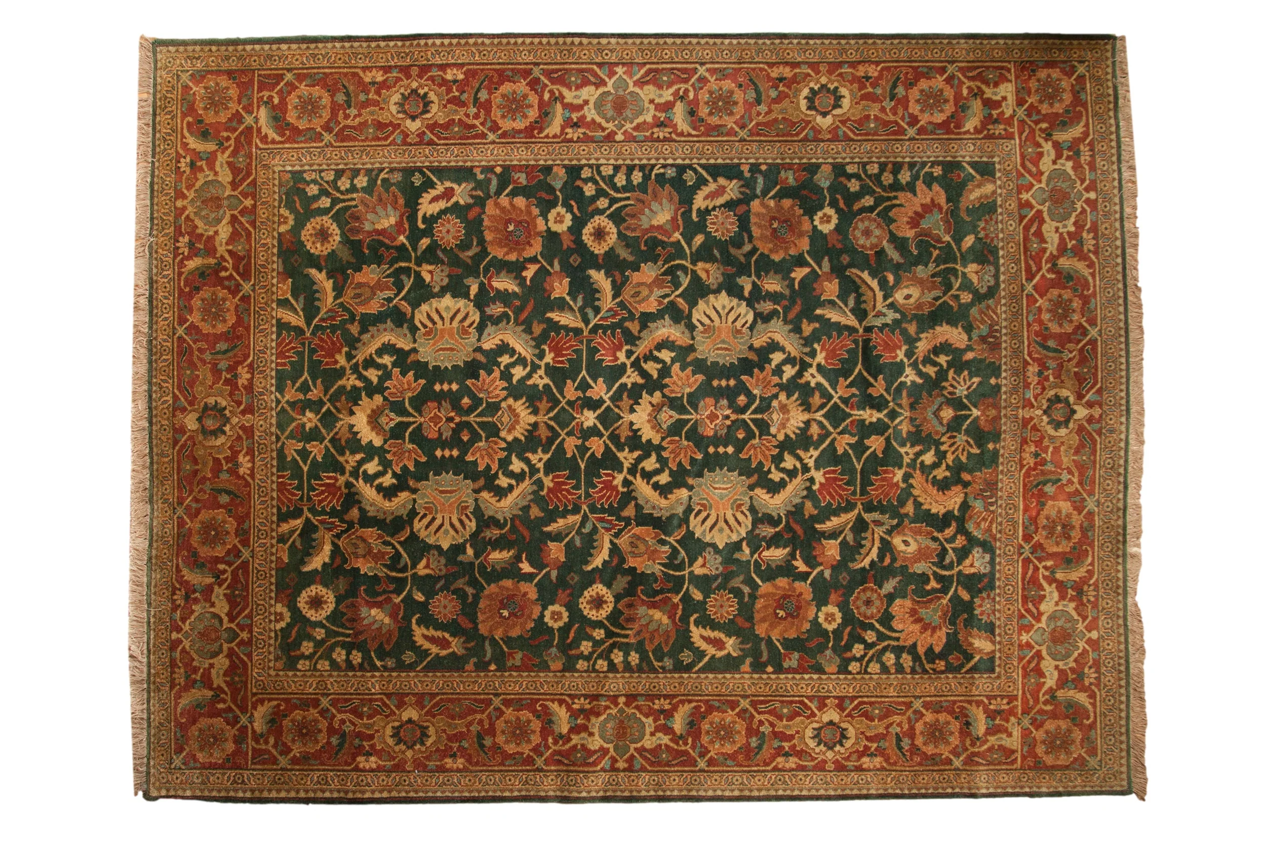 9x11.5 Vintage Indian Serapi Design Carpet - Image 4