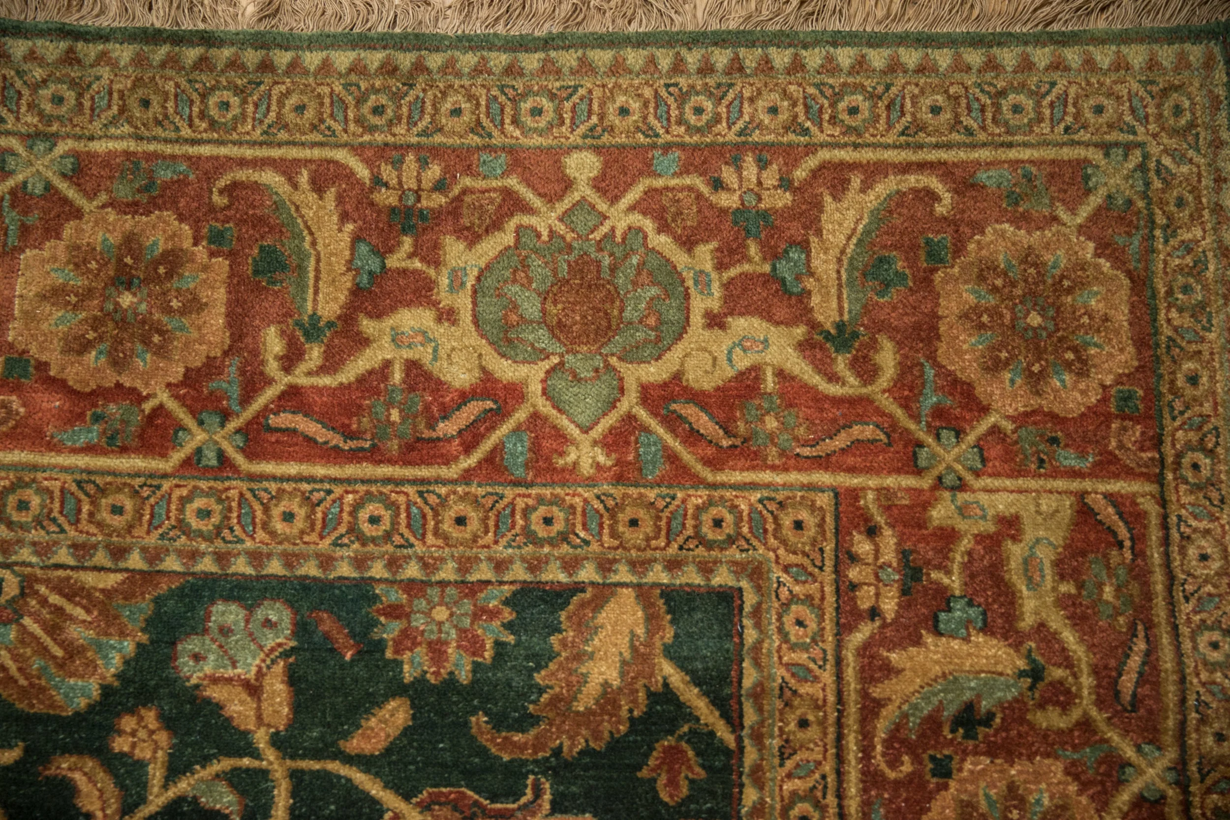 9x11.5 Vintage Indian Serapi Design Carpet - Image 6