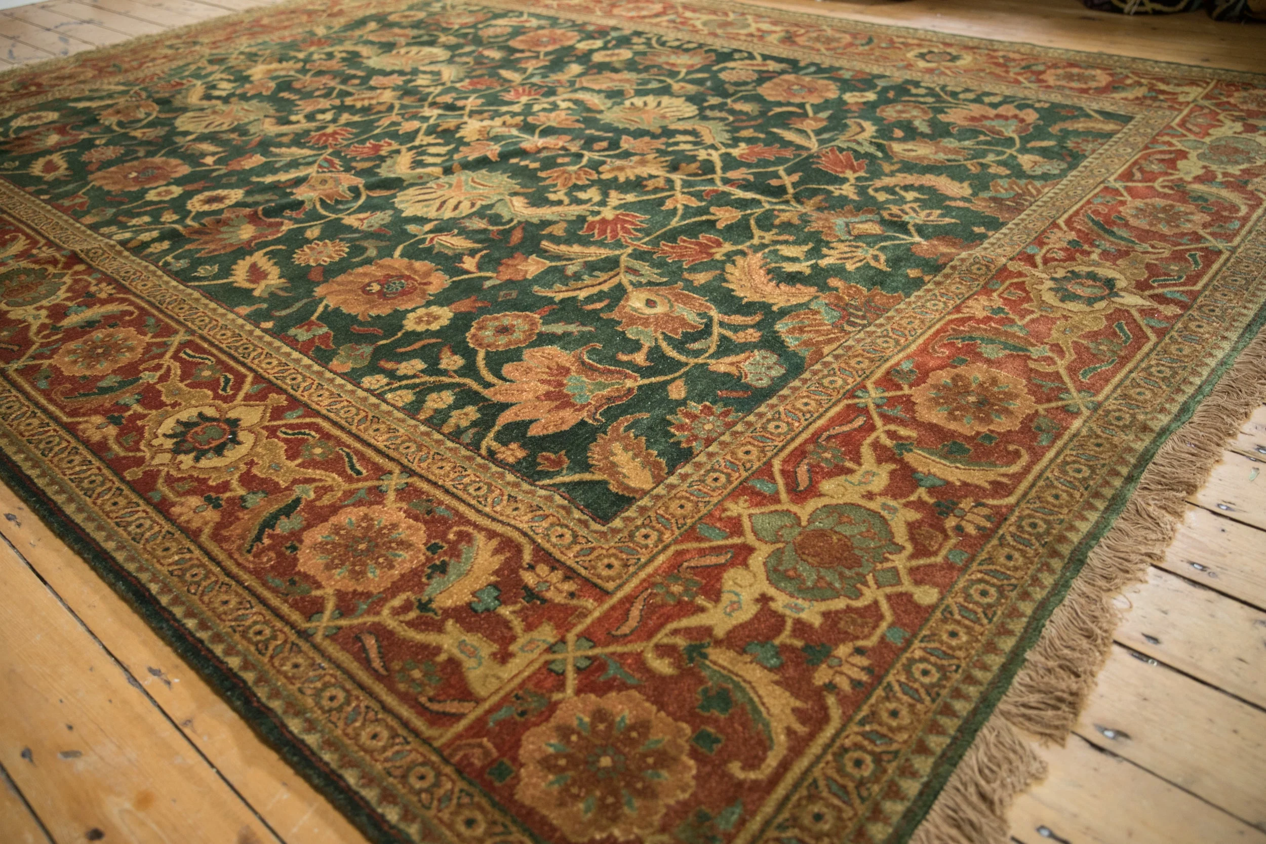9x11.5 Vintage Indian Serapi Design Carpet - Image 7