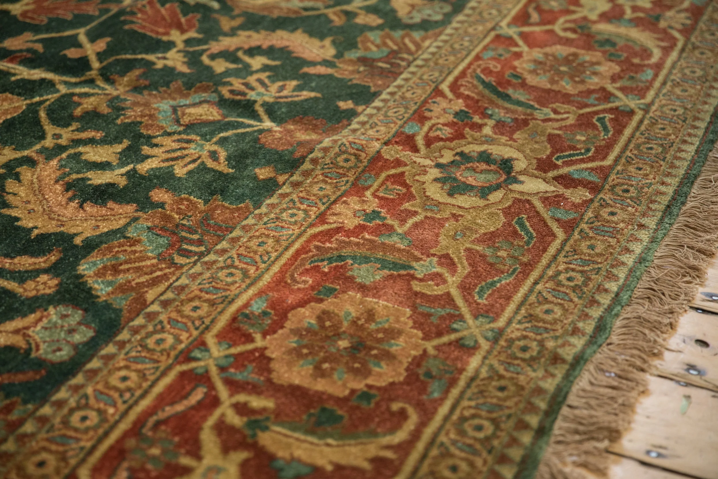 9x11.5 Vintage Indian Serapi Design Carpet - Image 8