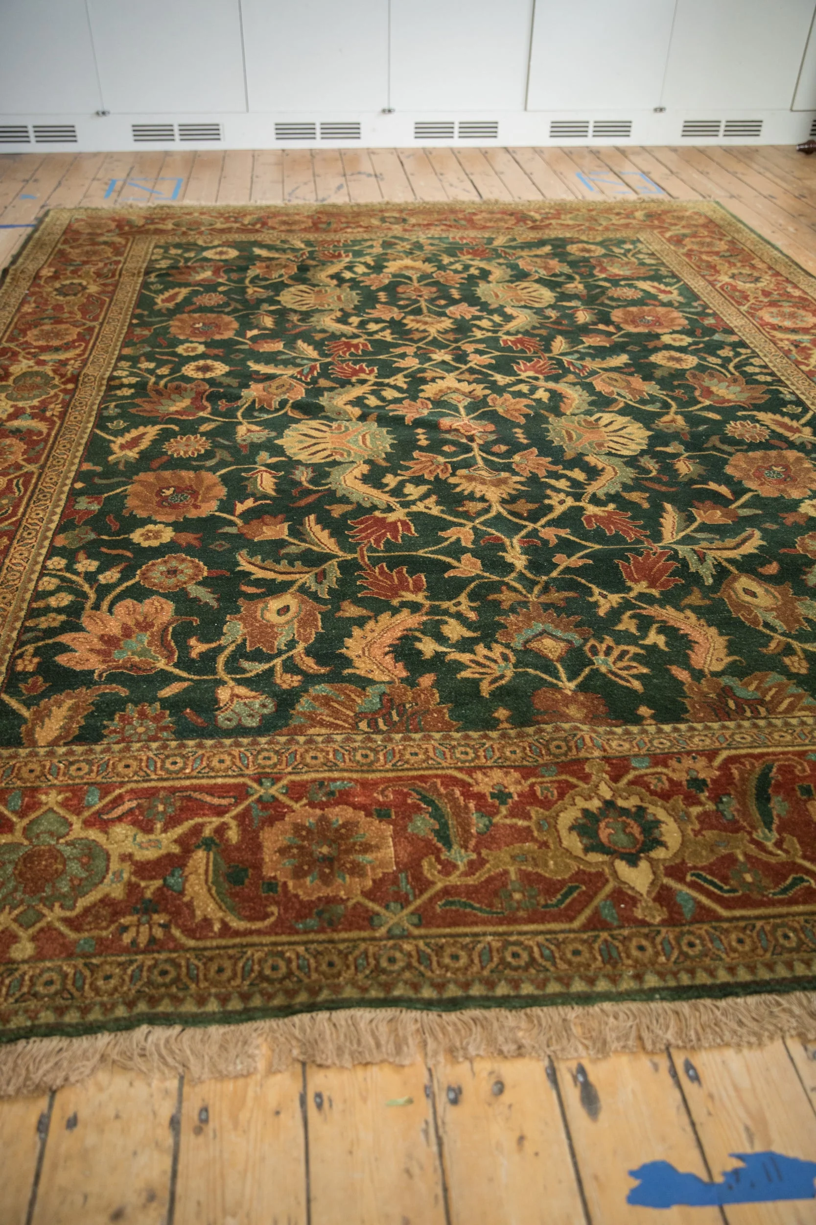 9x11.5 Vintage Indian Serapi Design Carpet - Image 9