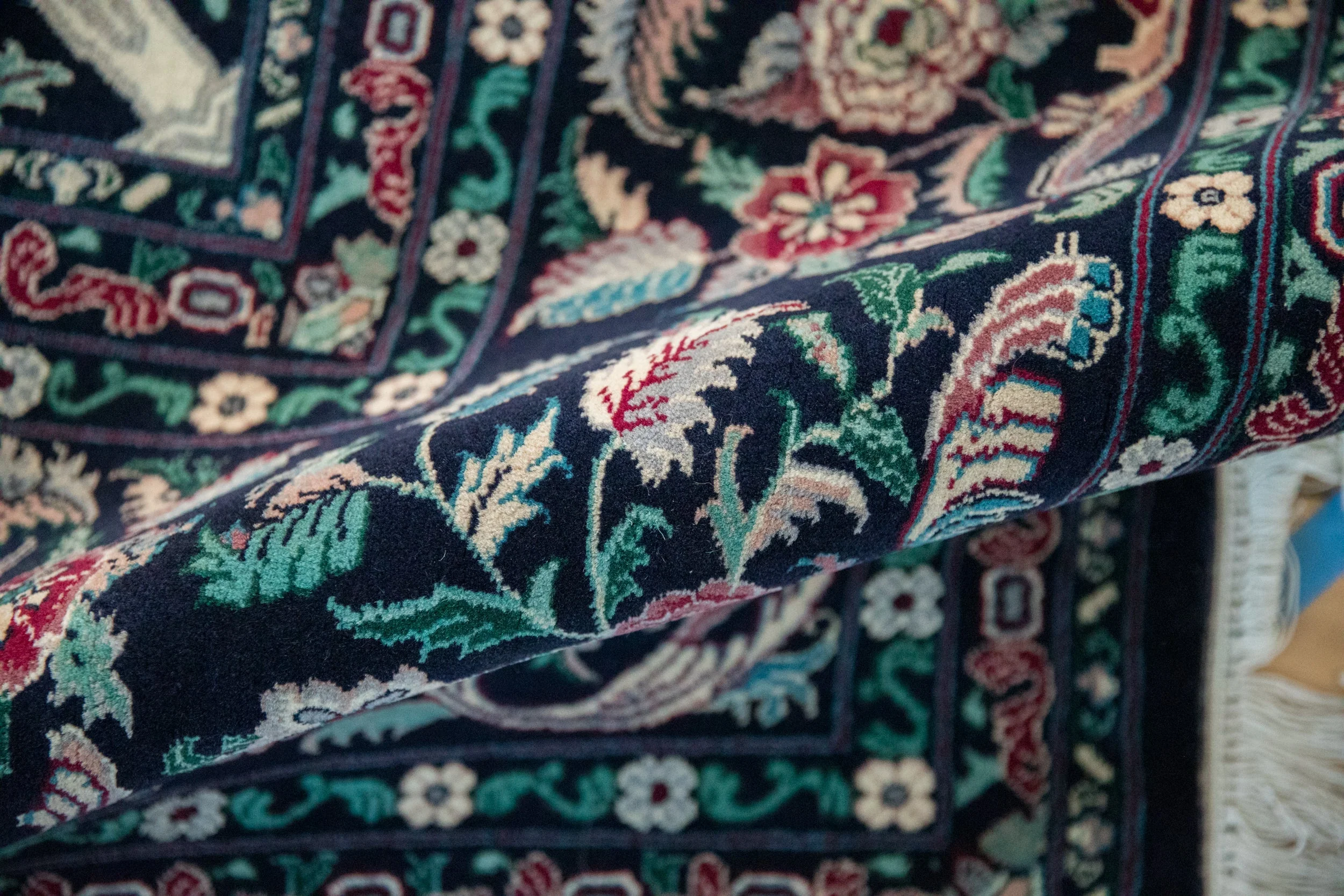 9x11.5 Vintage Pakistani Savonnerie Design Carpet - Image 8