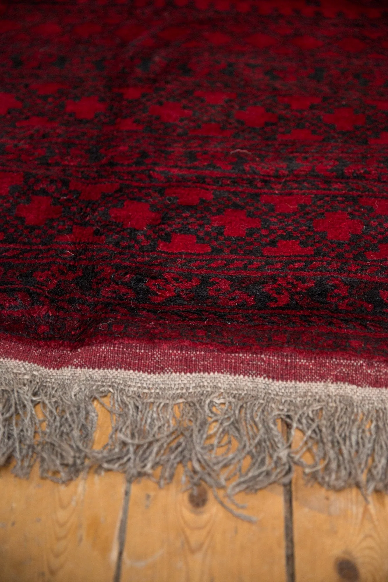 9x12.5 Vintage Afghani Ersari Design Carpet - Image 10